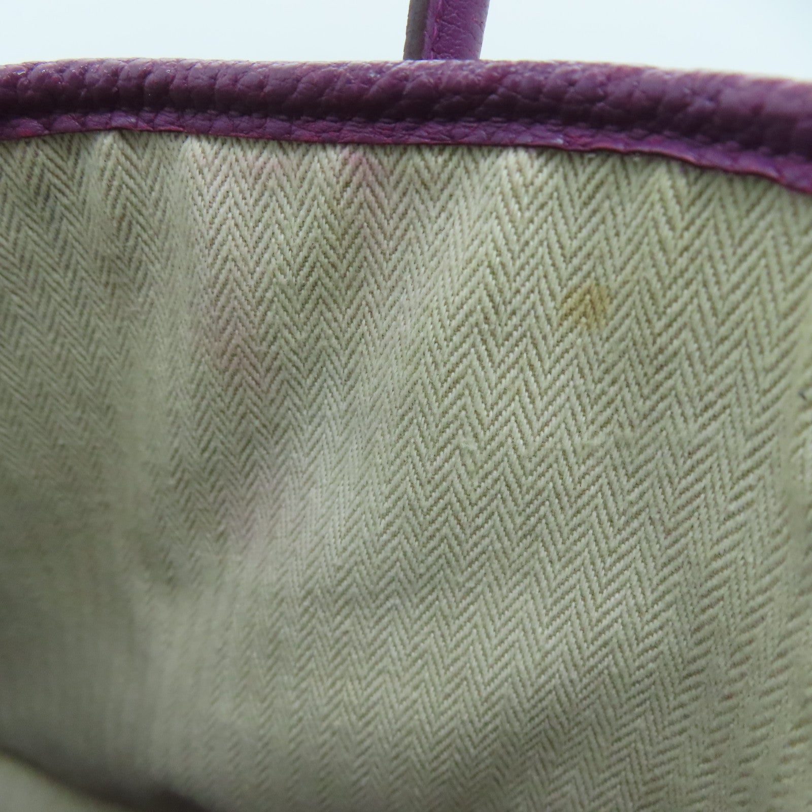 HERMES Negonda Leather GardenParty PM Silver Button Handle Bag Parme / Purple