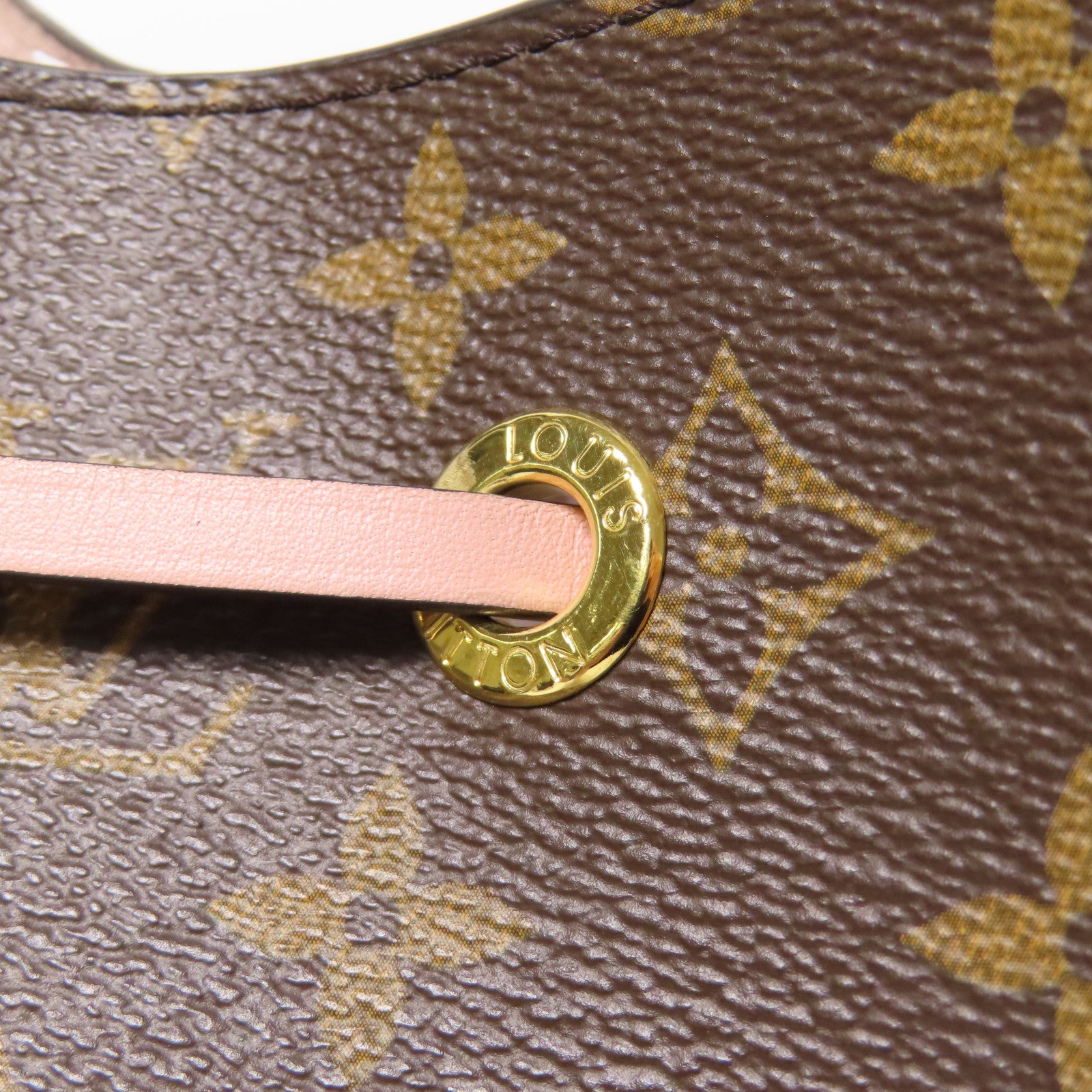 LOUIS VUITTON Monogram Neo Noe金扣手挽肩背兩用袋棕色/粉紅色