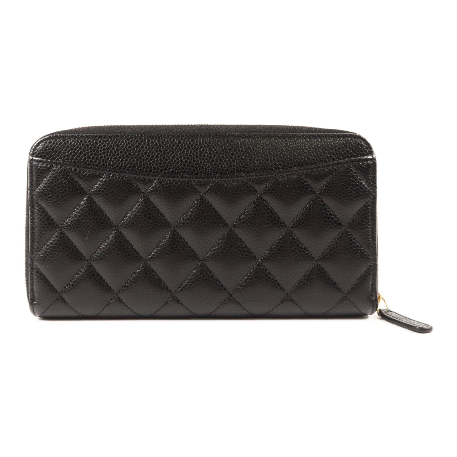 CHANEL 牛皮皮革Long Zipper Wallet金扣長錢包
