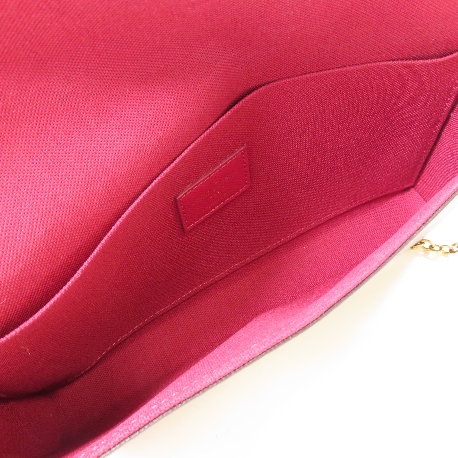 LOUIS VUITTON Monogram Pochette Felicie金扣鏈帶肩背袋棕色