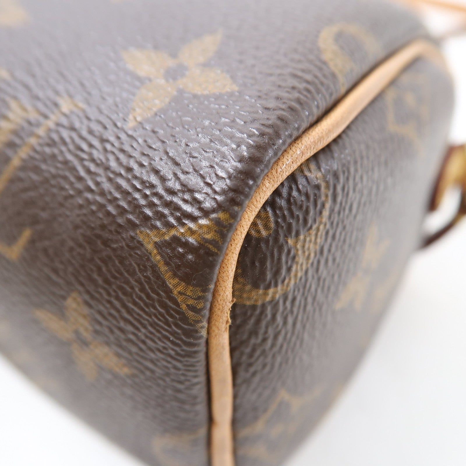 LOUIS VUITTON Monogram Nano Speedy金扣手挽肩背兩用袋棕色