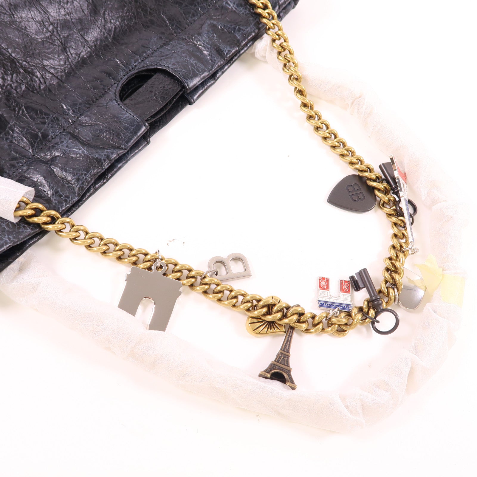 BALENCIAGA 羊皮皮革Crush Medium Tote Bag金扣肩背袋
