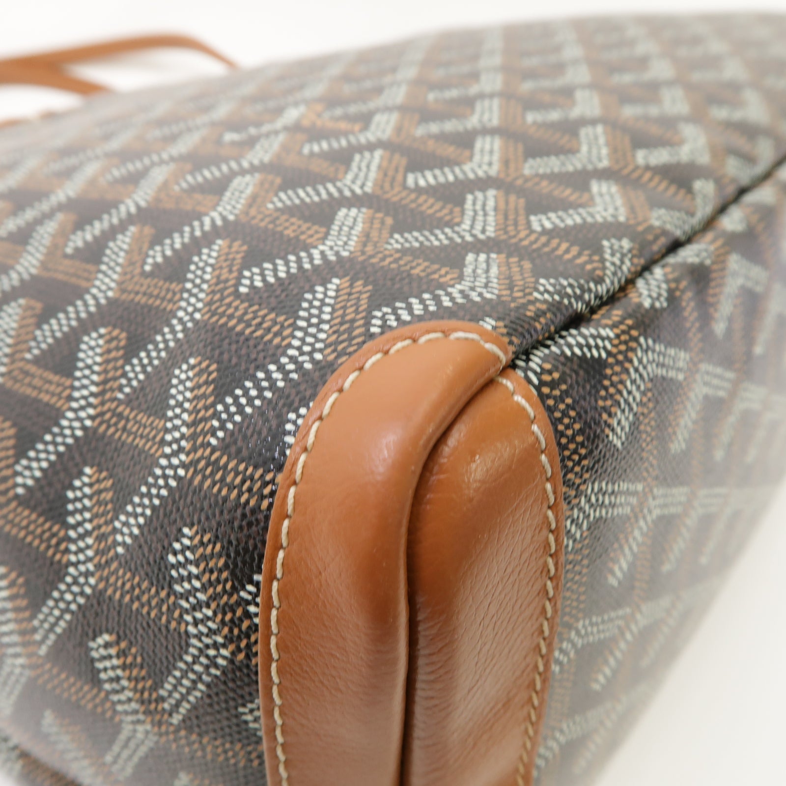 GOYARD 塗層帆布/皮革Artois銀扣手挽袋啡色