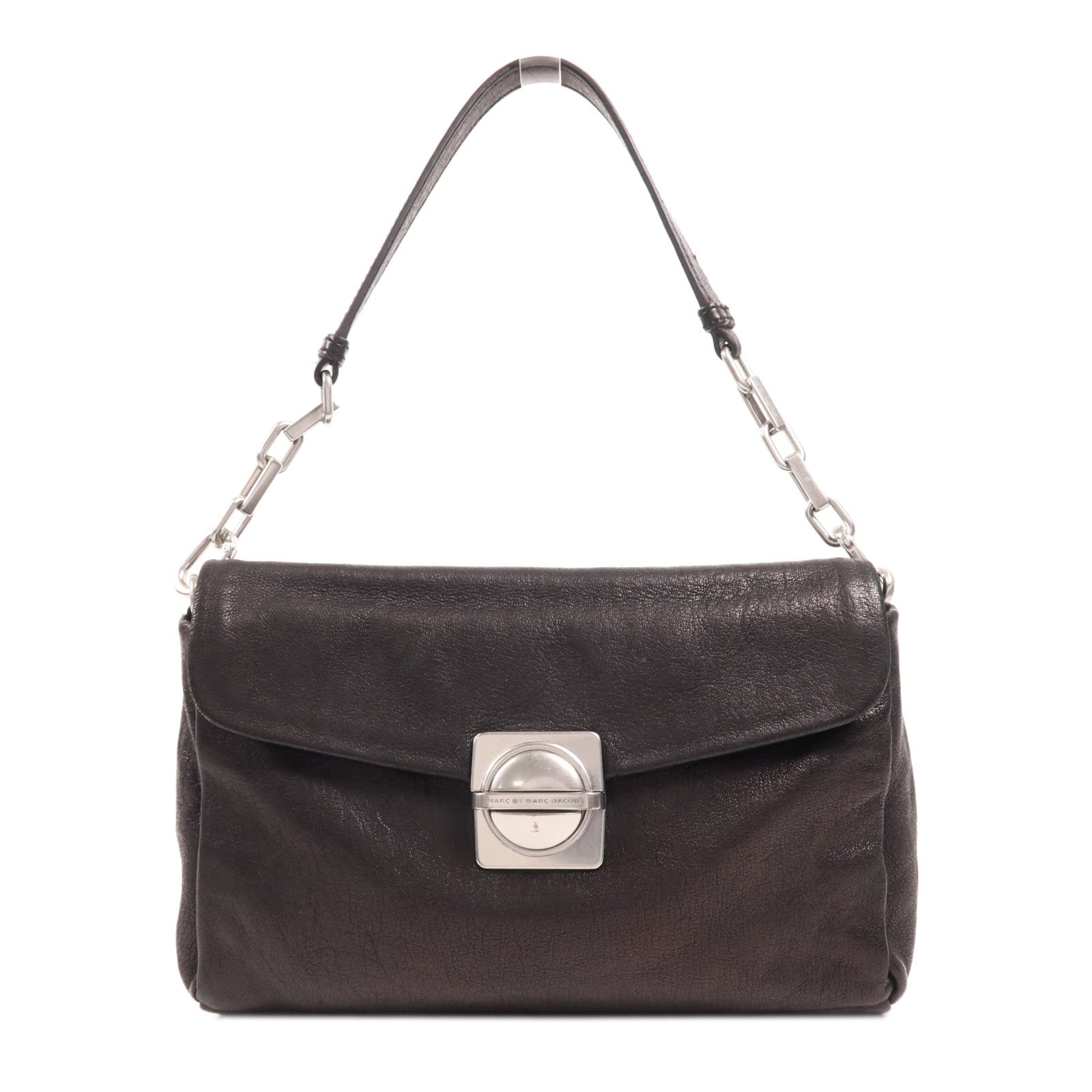 MARC BY MARC JACOBS 羊皮皮革Shoulder Bag銀扣肩背袋