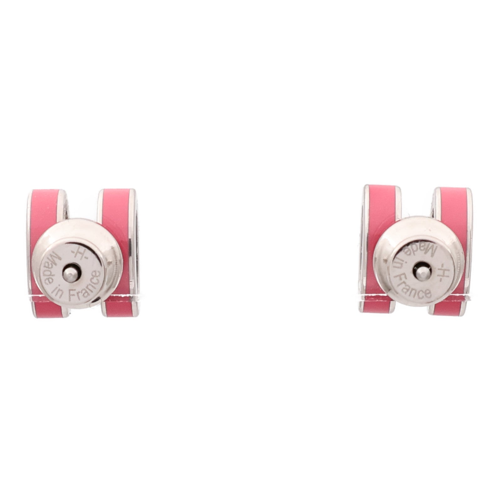 HERMES 金屬Mini Pop H耳環Rose Extreme