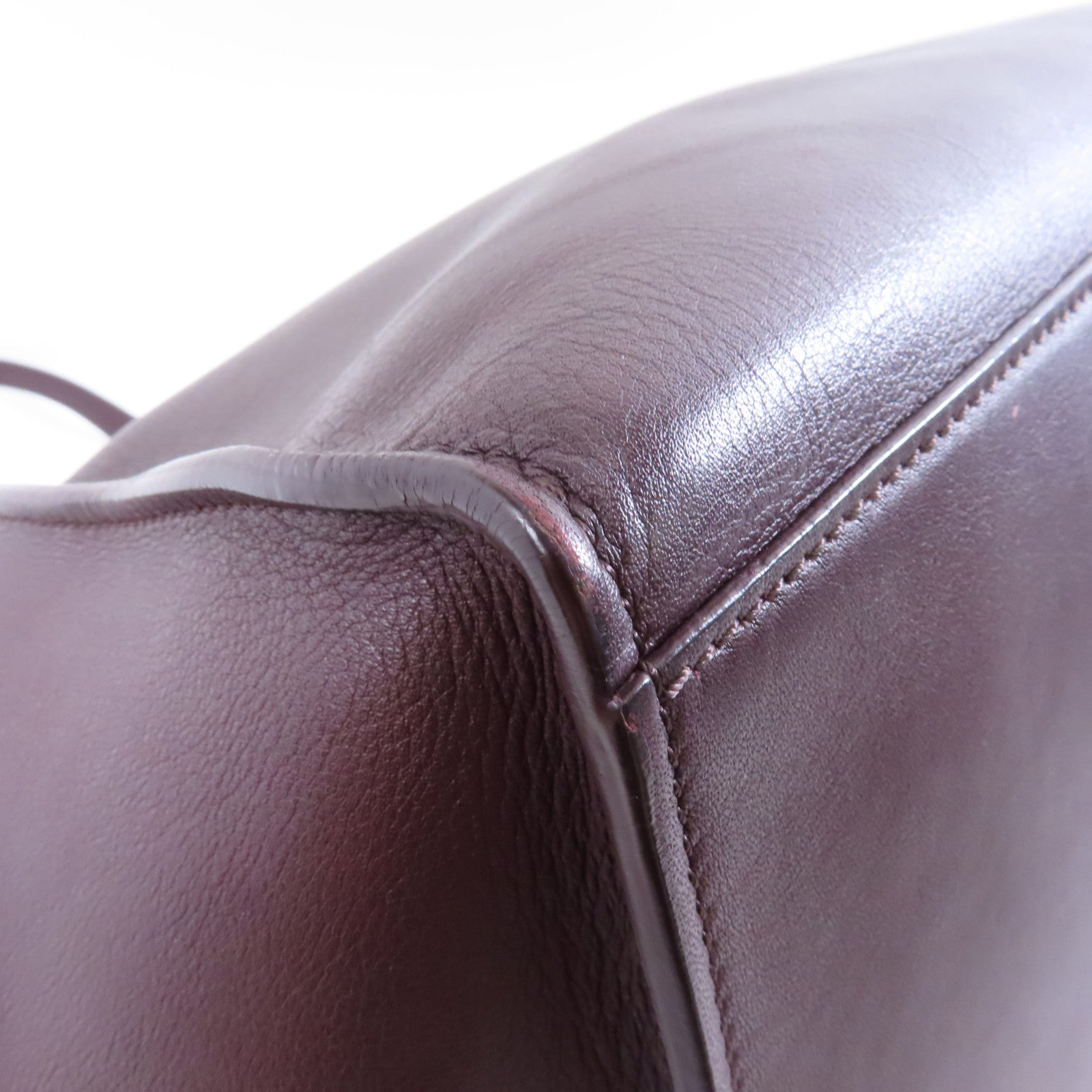 CELINE 牛皮皮革2way Shoulder Bag銀扣手挽肩背兩用袋酒紅色