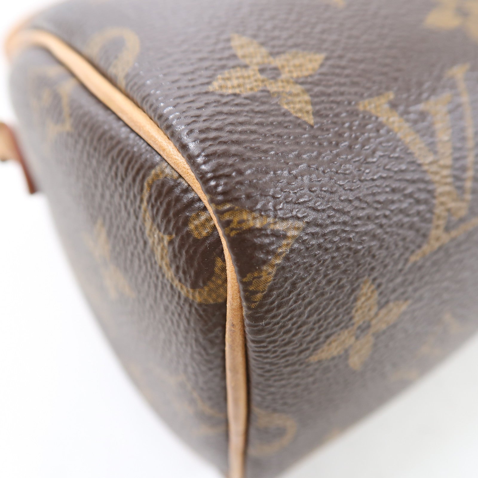 LOUIS VUITTON Monogram Nano Speedy金扣手挽肩背兩用袋棕色