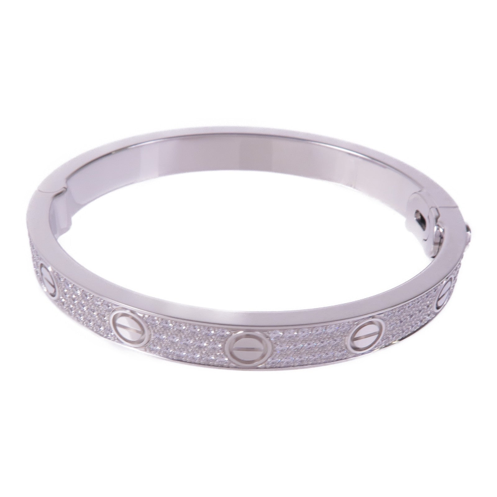 CARTIER 【激減優惠】18K白金Love Bracelet鑽石手鐲Cartier#16
