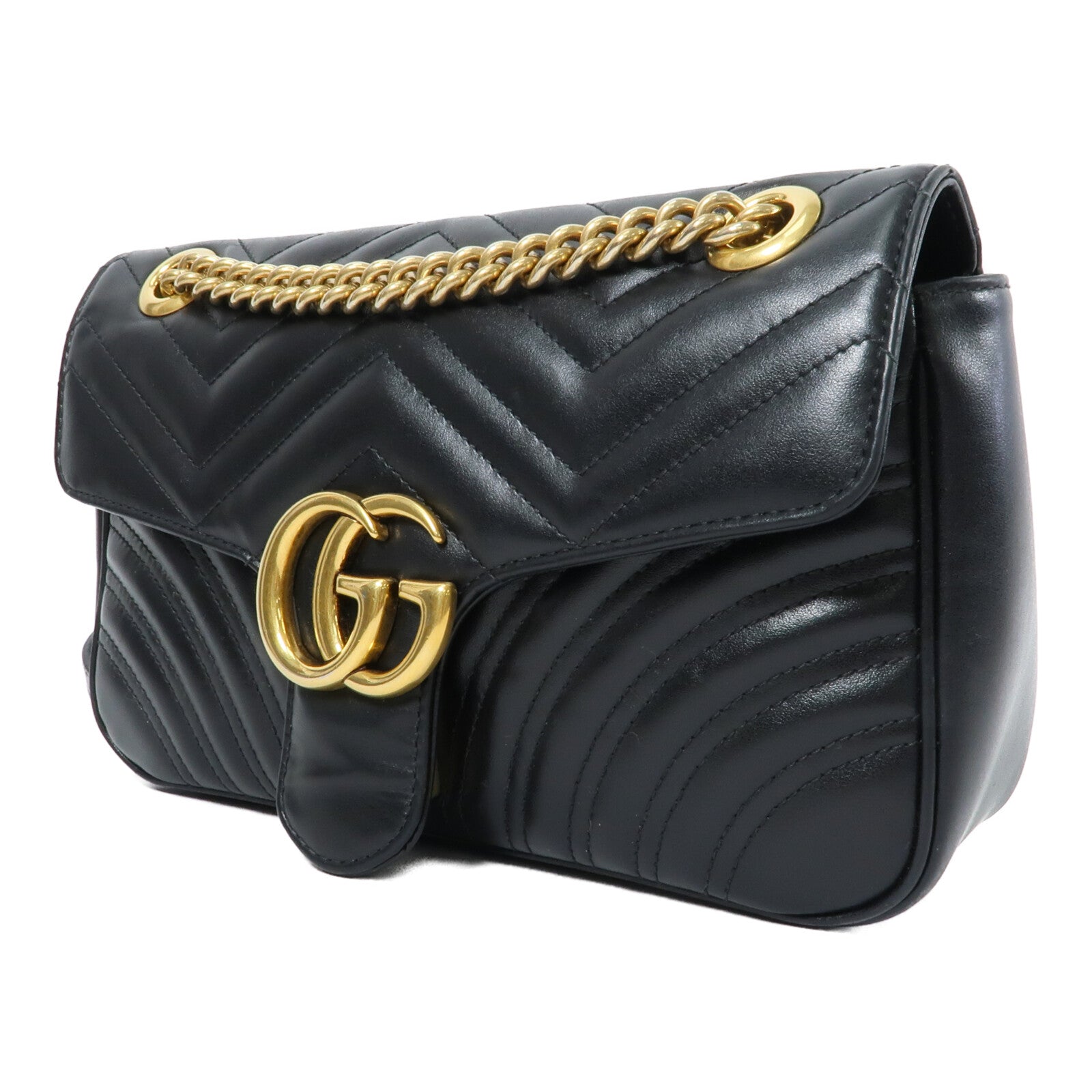 GUCCI 牛皮皮革GG Marmont鏈帶肩背袋