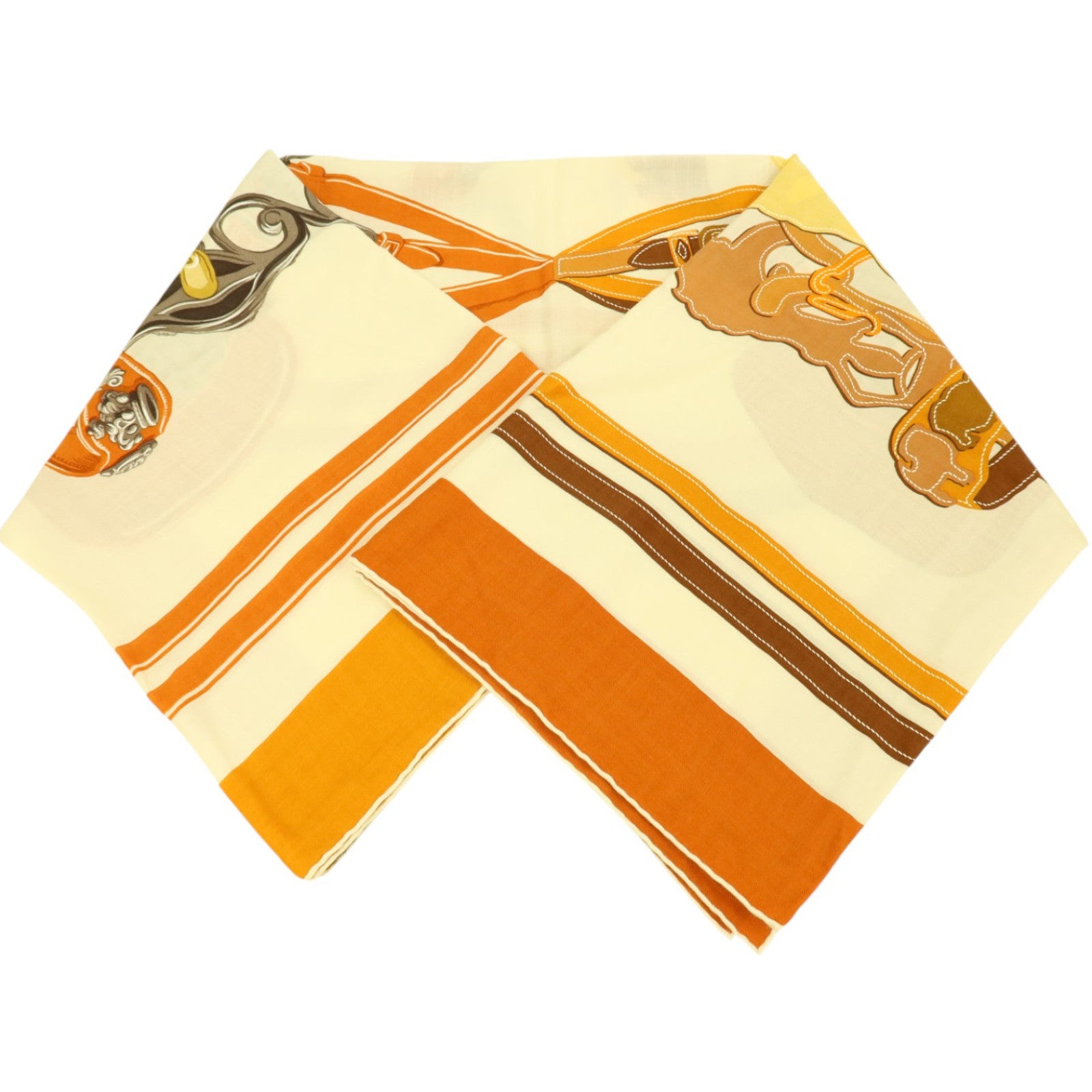 HERMES 羊絨/絲質Scarf 140x140cm絲巾