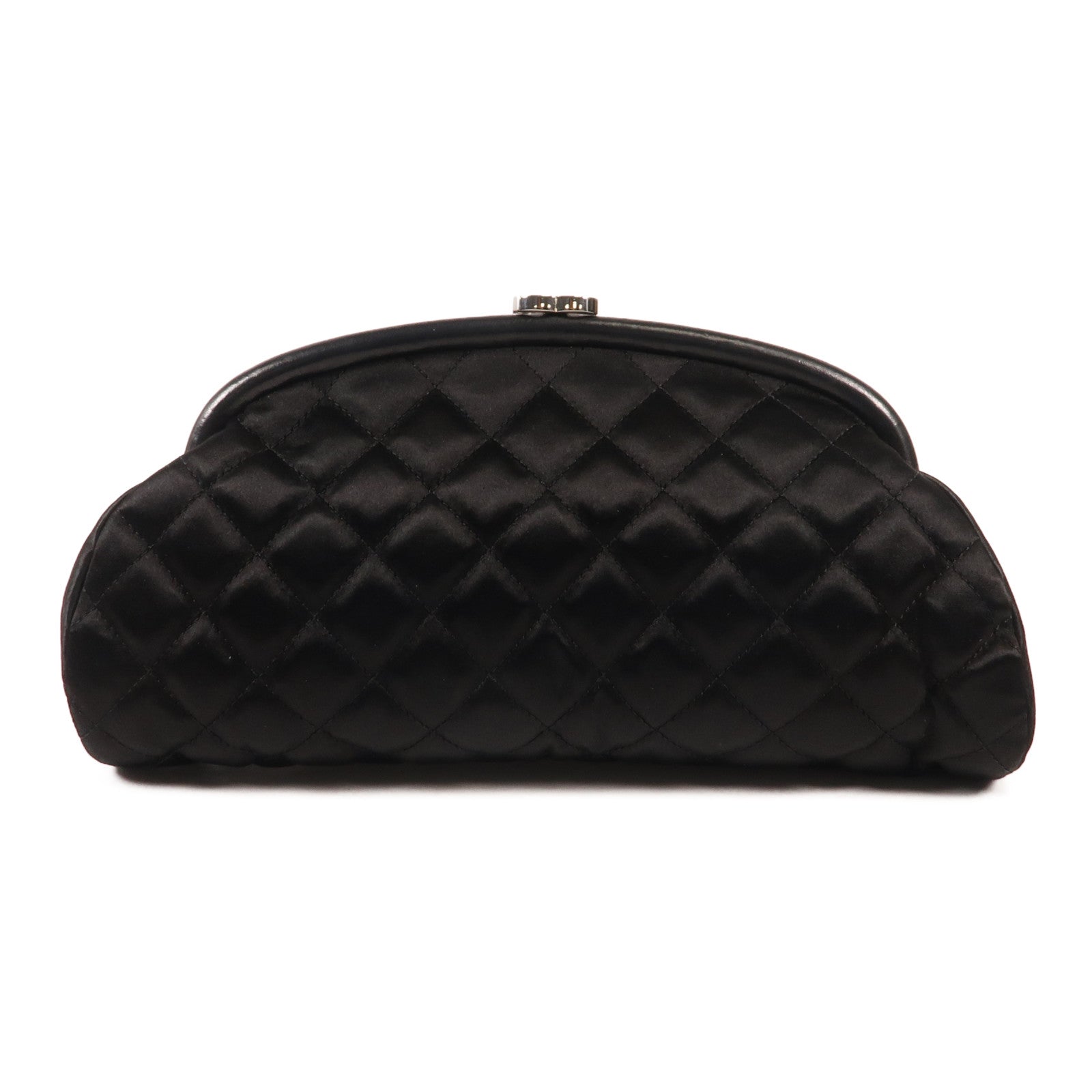 CHANEL Satin Timeless Clutch銀扣手拿包