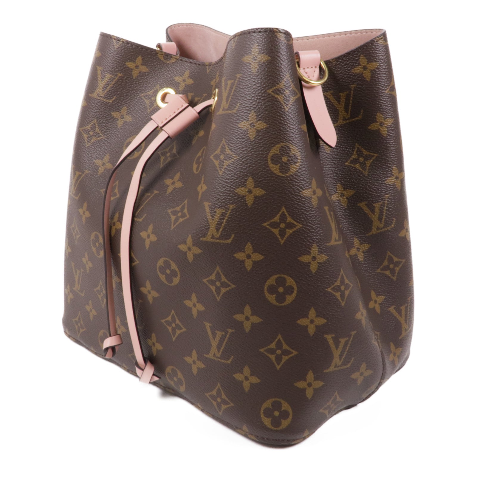 LOUIS VUITTON Monogram Neo Noe金扣手挽肩背兩用袋棕色/粉紅色