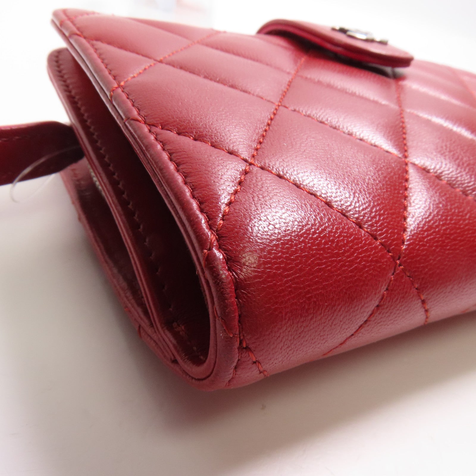 CHANEL 羊皮皮革Wallet銀扣錢包