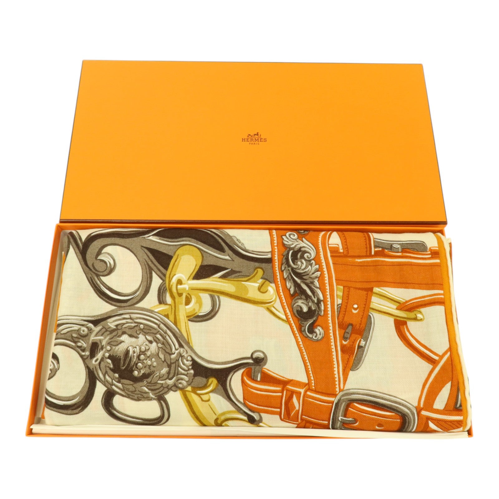 HERMES 羊絨/絲質Scarf 140x140cm絲巾