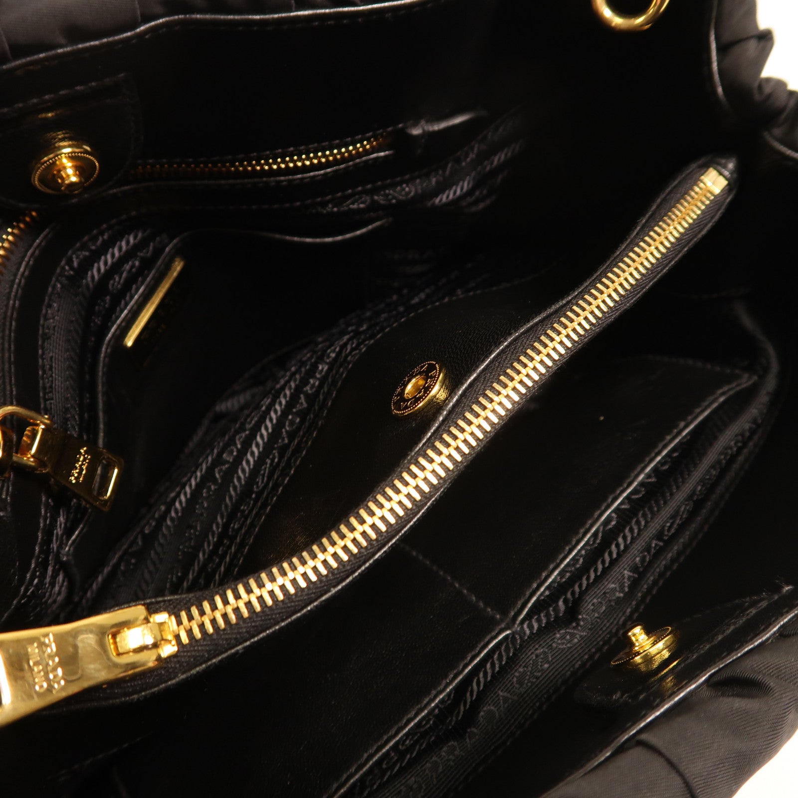 PRADA 尼龍Gauffre Tote金扣手挽肩背兩用袋