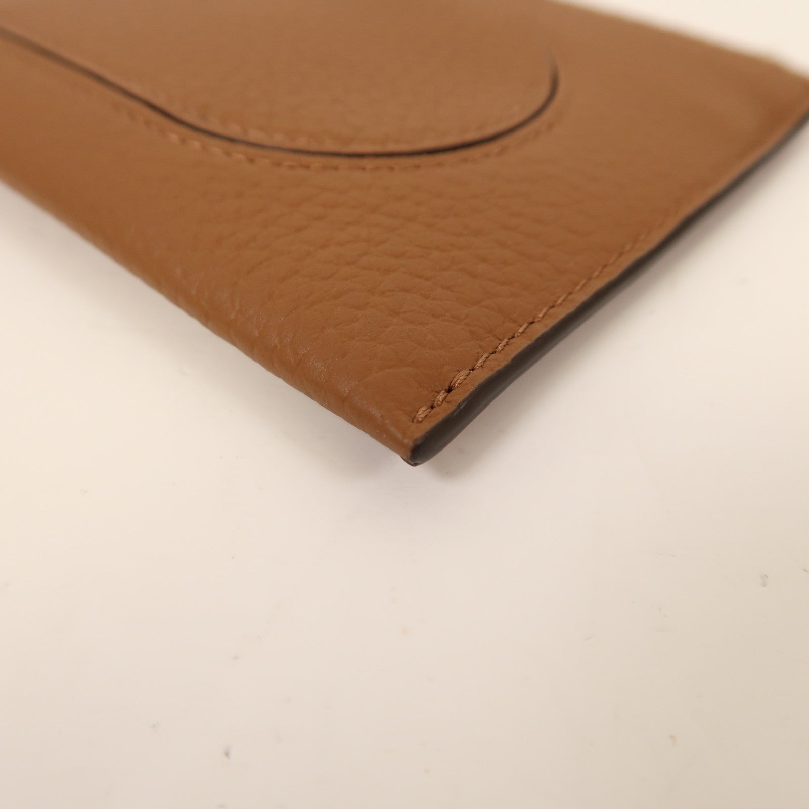 Delvaux 牛皮皮革Pin D Pouch Mini卡片套棕色