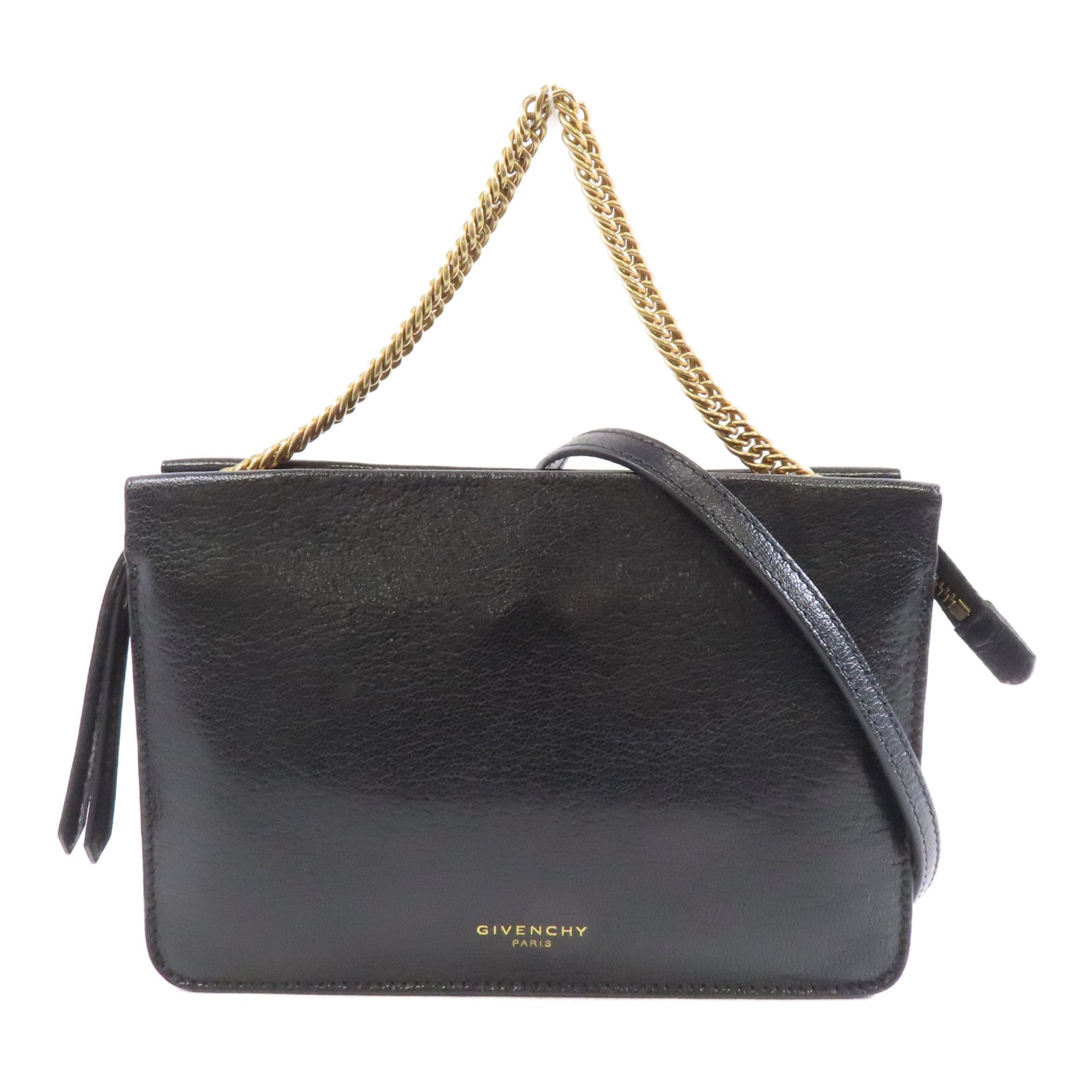 GIVENCHY 牛皮皮革2 Way Shoulder金扣手挽肩背兩用袋黑色