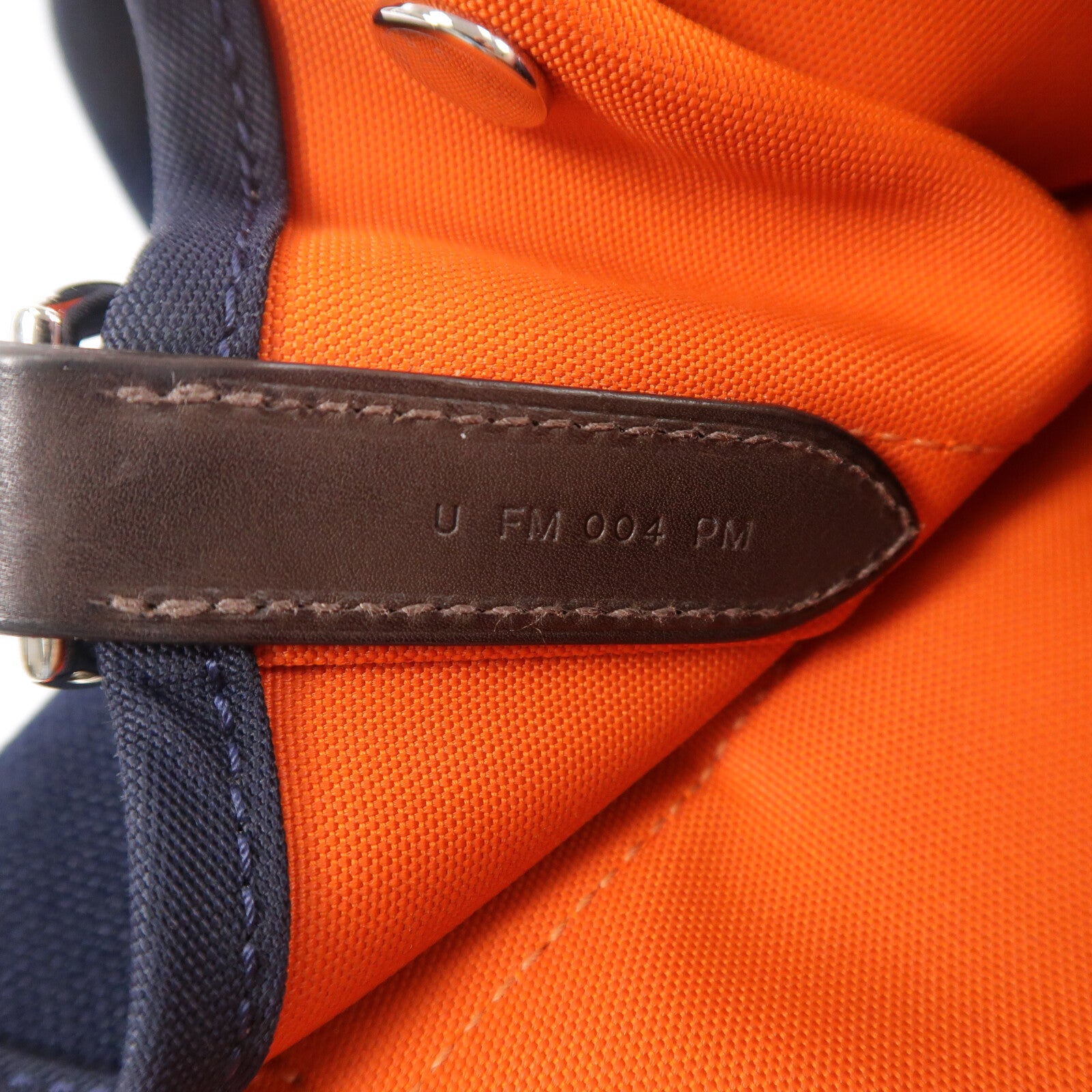 HERMES 帆布The Grooming Bag手挽肩背兩用袋Bleu France/Feu