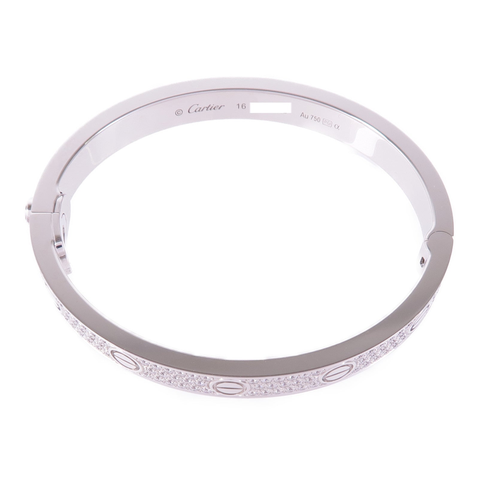 CARTIER 【激減優惠】18K白金Love Bracelet鑽石手鐲Cartier#16