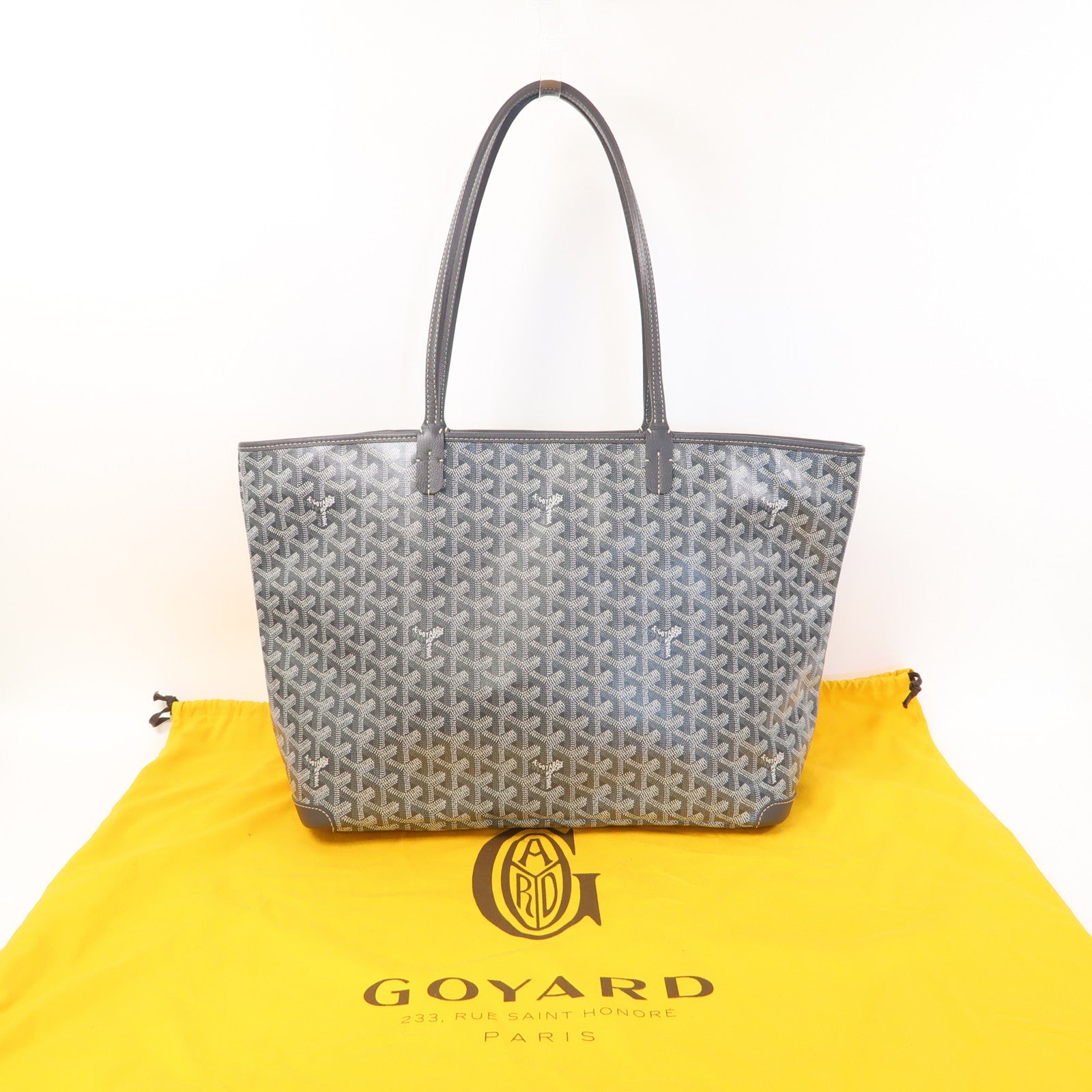 GOYARD 塗層帆布Tote bag銀扣手挽袋灰色