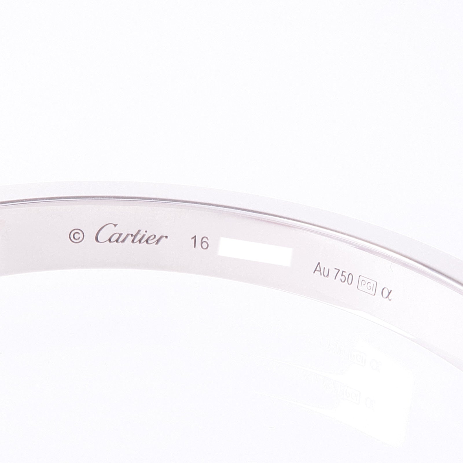 CARTIER 【激減優惠】18K白金Love Bracelet鑽石手鐲Cartier#16