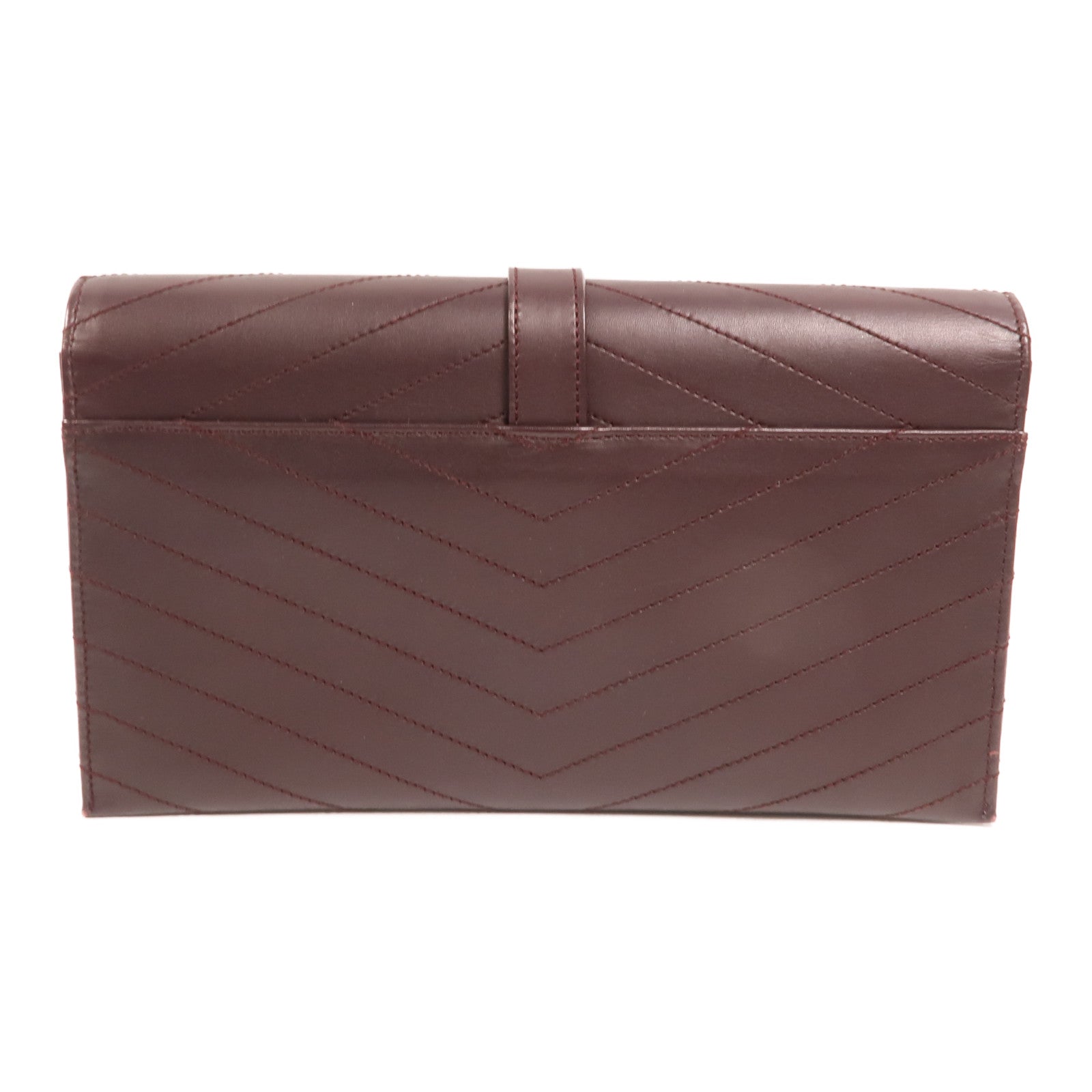 YVES SAINT LAURENT 牛皮皮革Clutch金扣手拿包