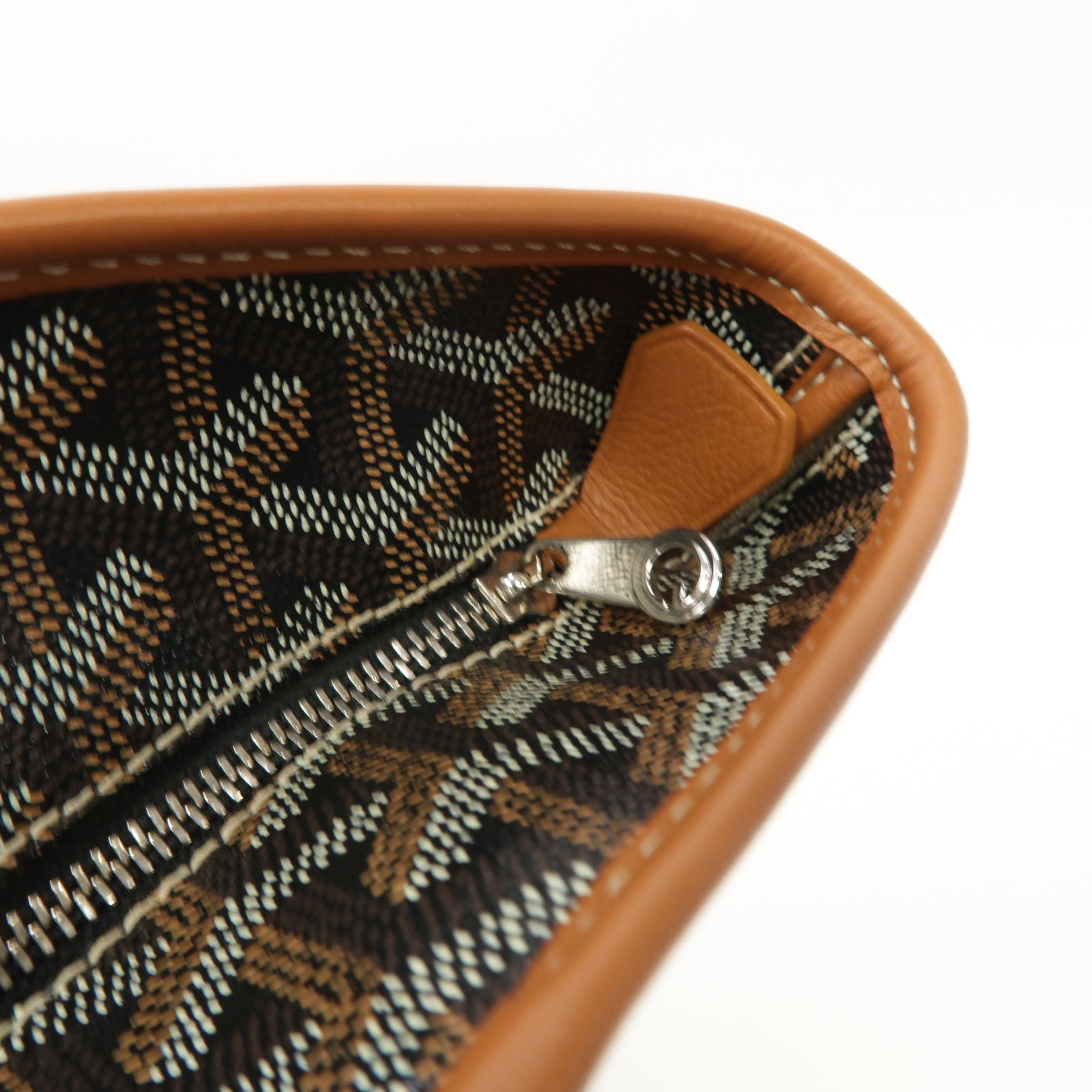 GOYARD 塗層帆布/皮革Artois銀扣手挽袋啡色