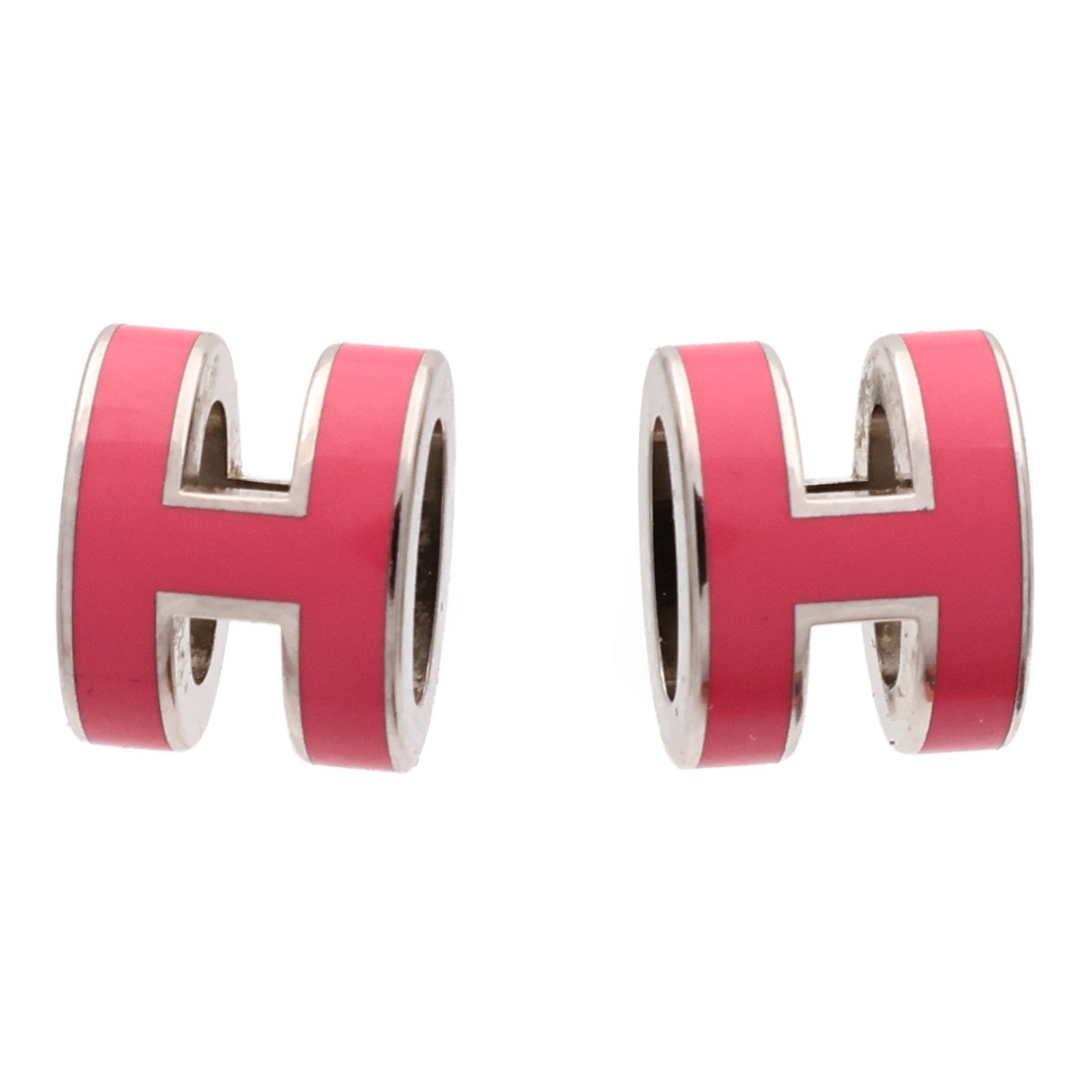 HERMES 金屬Mini Pop H耳環Rose Extreme