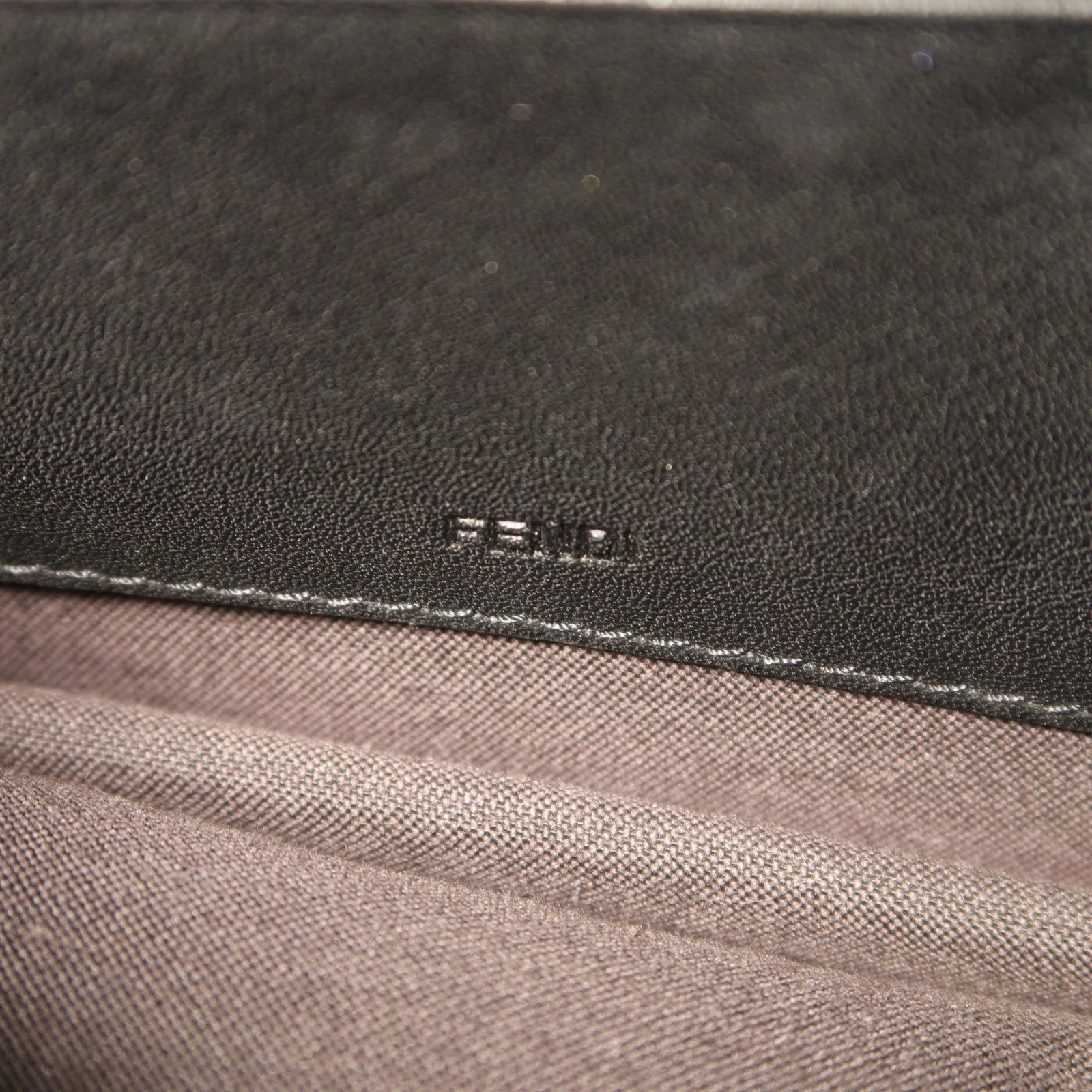 FENDI GHW Pequin Envelope Clutch Bag 8M0284 Canvas Calfskin Leather Brown Red
