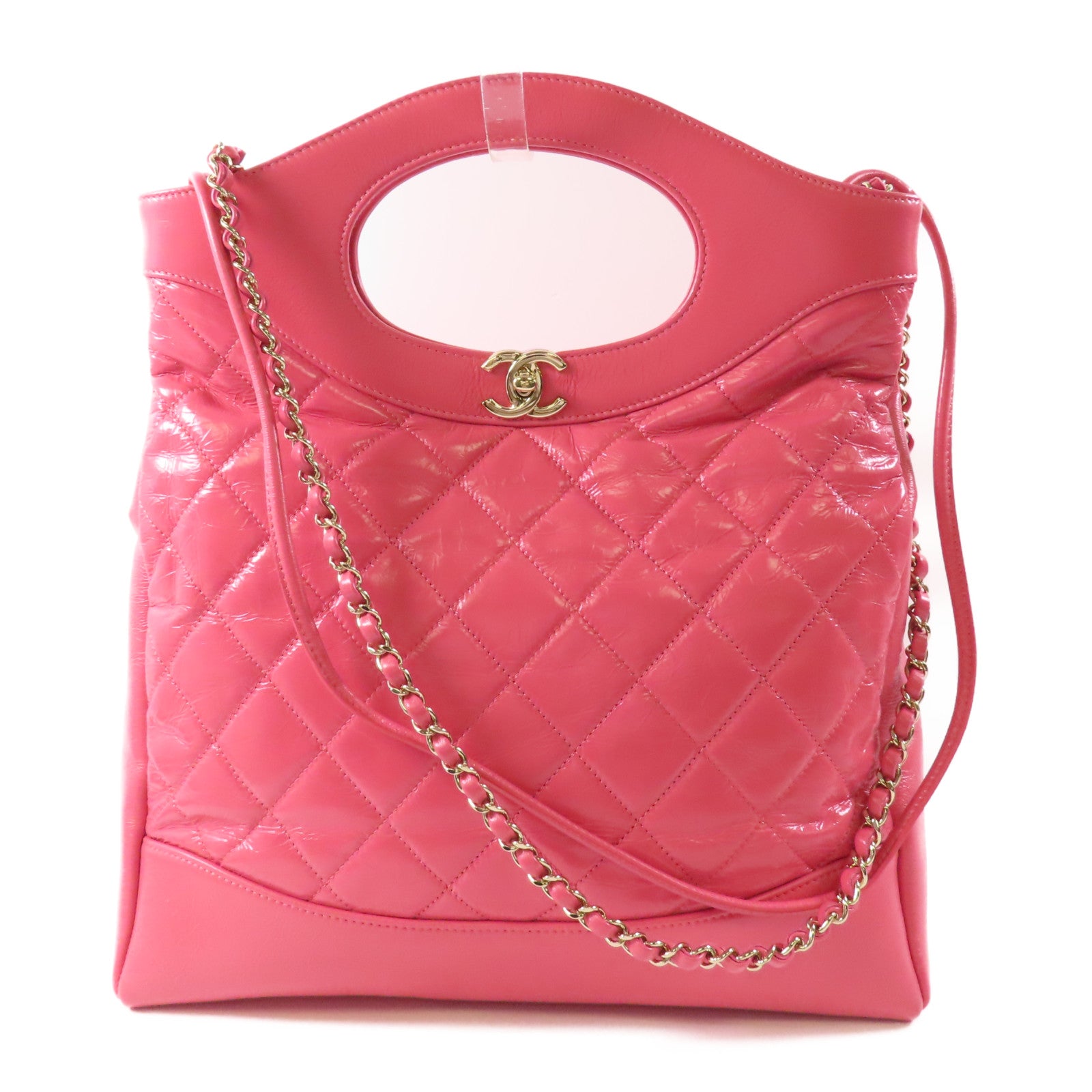 CHANEL 【激減優惠】漆皮皮革/牛皮皮革Chanel 31 Medium Bag金扣手挽肩背兩用袋