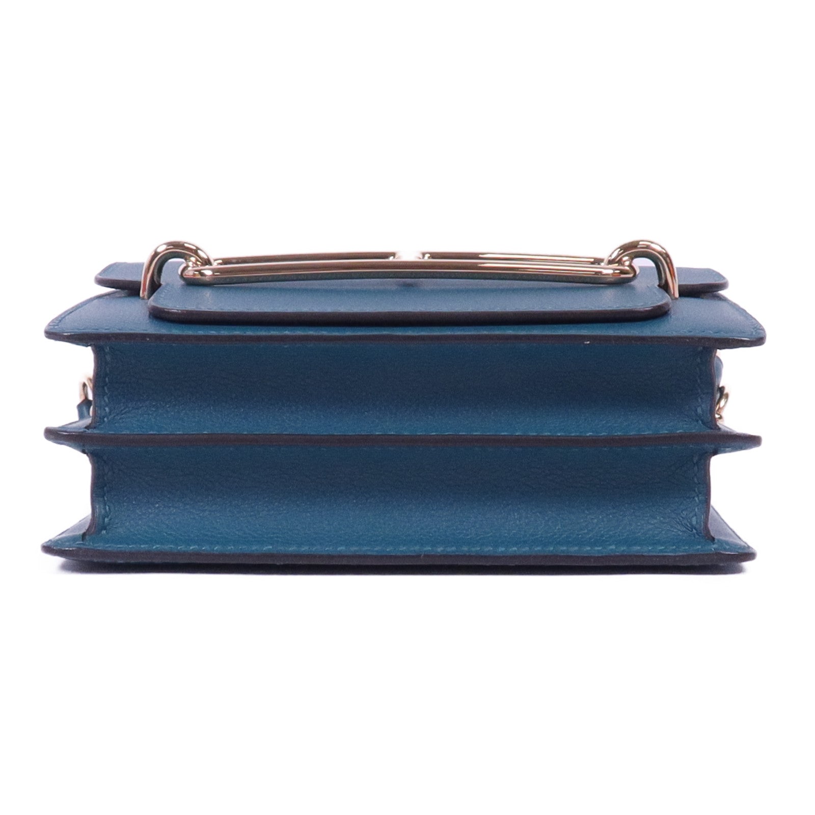 HERMES 【激減優惠】Evercolor皮革Roulis Mini金扣肩背袋Vert Bosphore