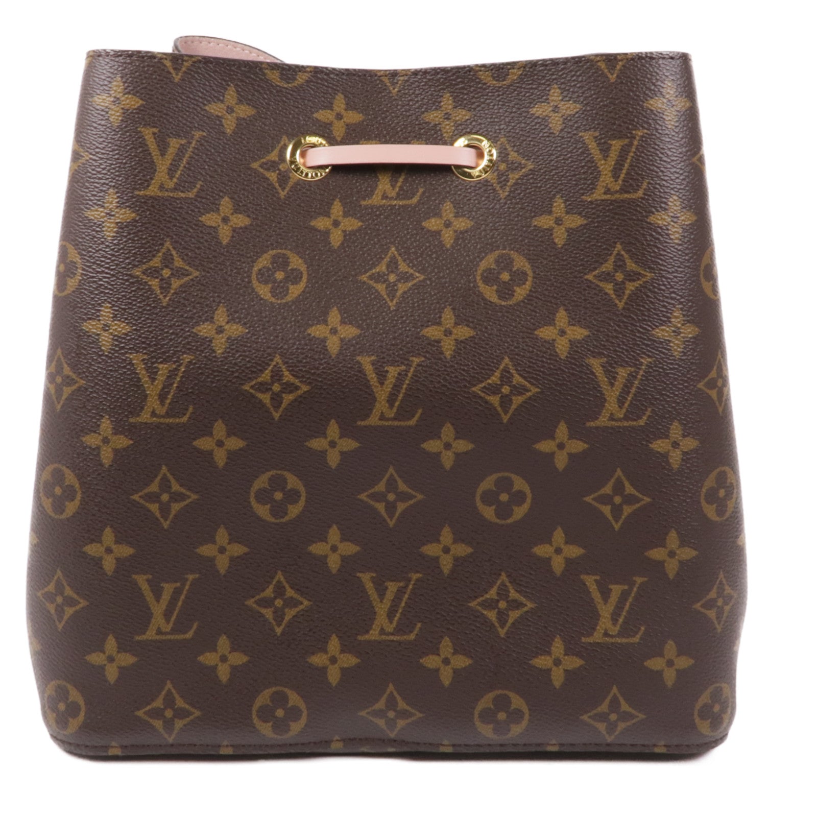 LOUIS VUITTON Monogram Neo Noe金扣手挽肩背兩用袋棕色/粉紅色
