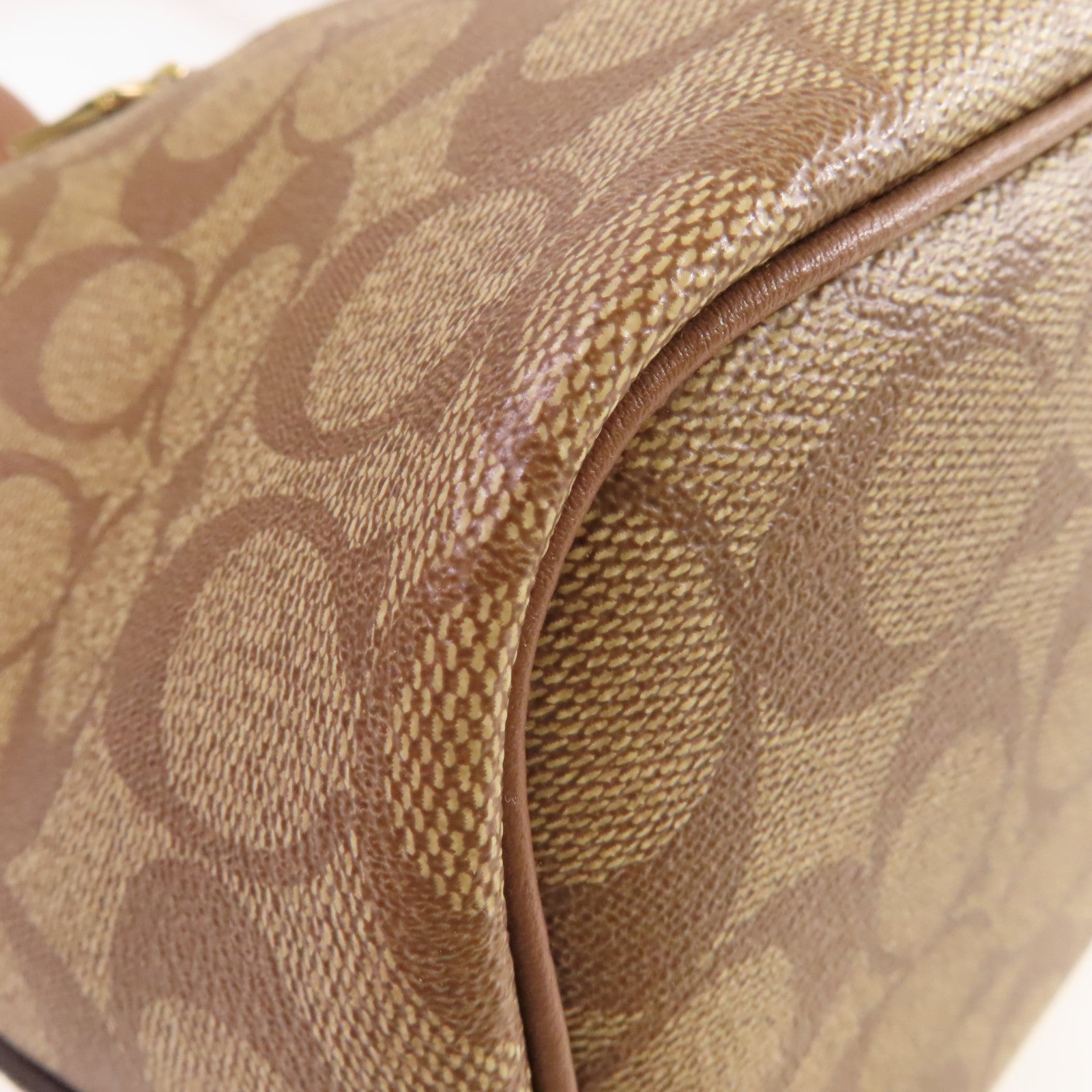 COACH 塗層帆布Gallery Tote Bag金扣肩背袋啡色