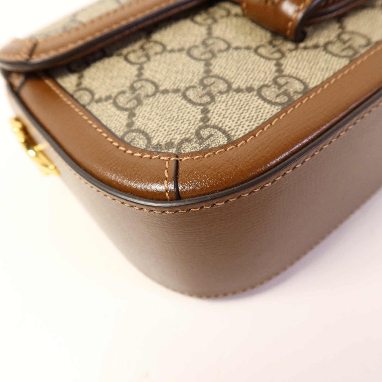 GUCCI 塗層帆布Horsebit 1955金扣手挽肩背兩用袋