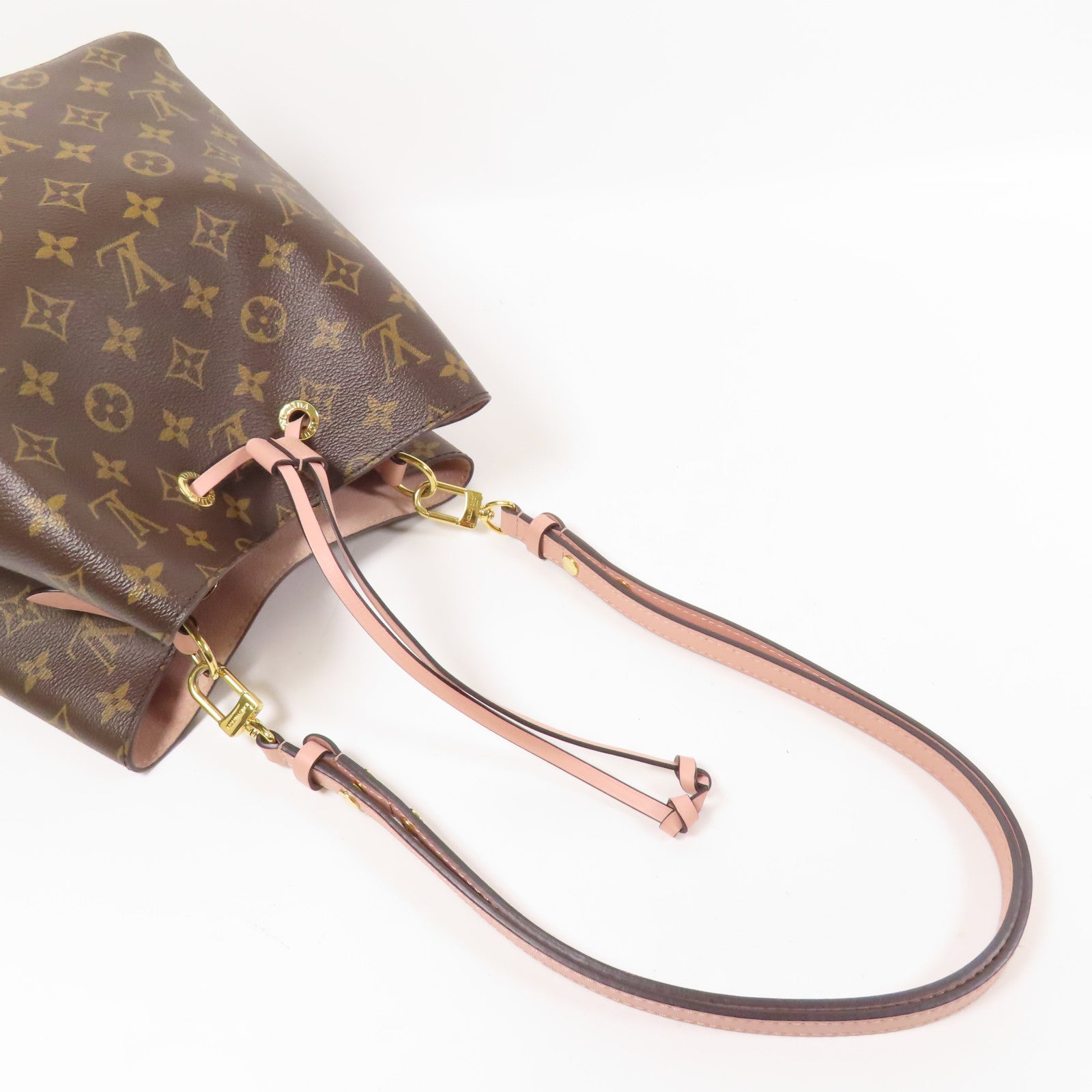 LOUIS VUITTON Monogram Neo Noe金扣手挽肩背兩用袋棕色/粉紅色