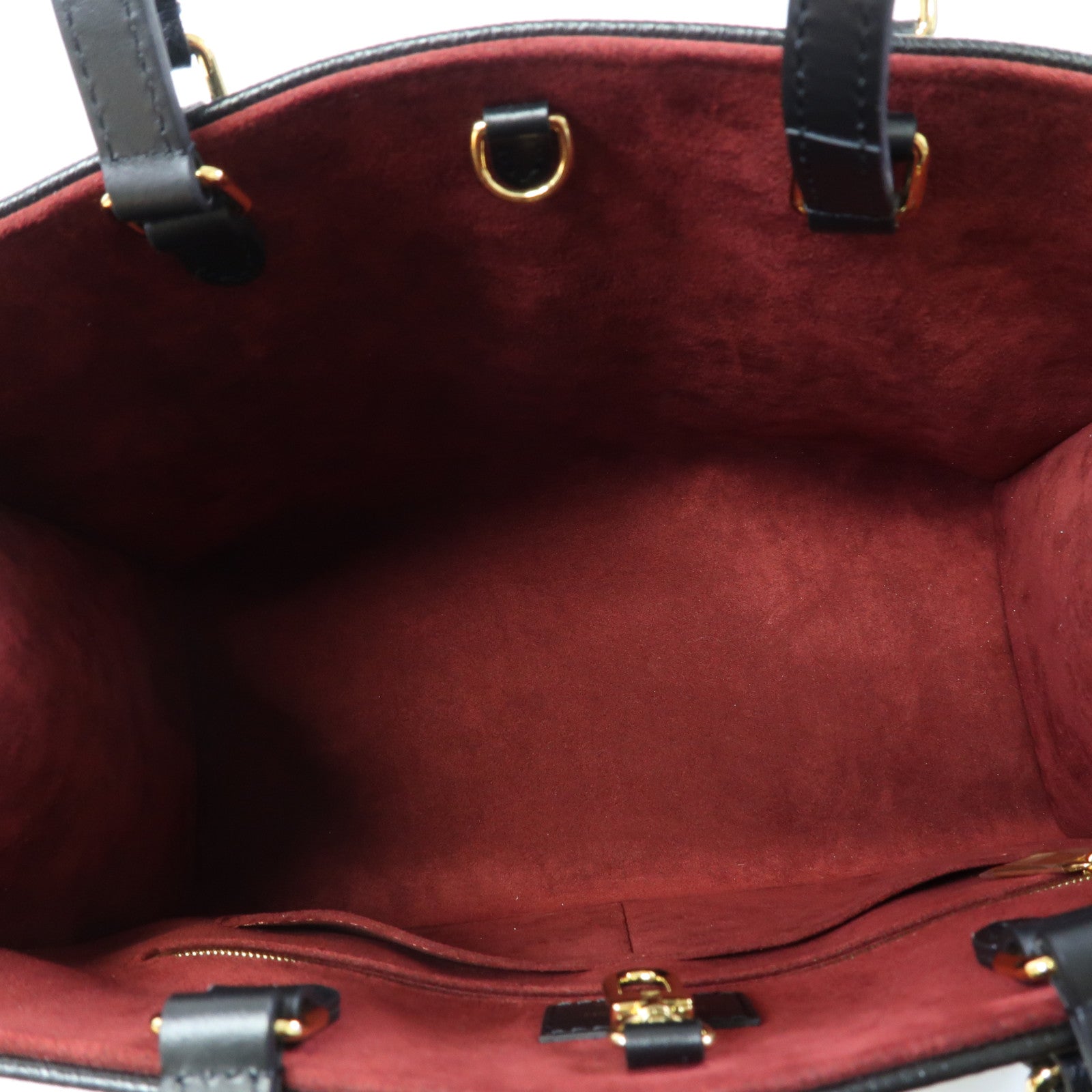LOUIS VUITTON Monogram Empreinte OnTheGo MM金扣手挽肩背兩用袋黑色/白色