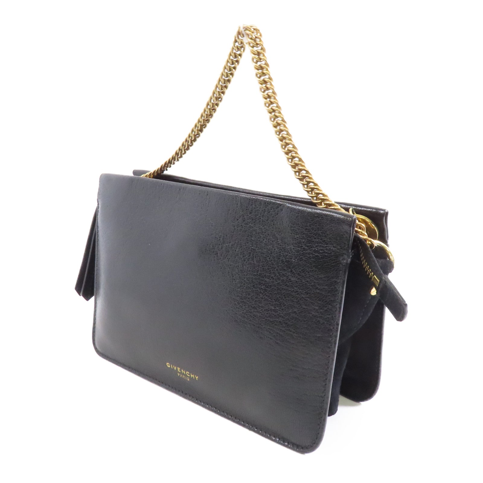 GIVENCHY 牛皮皮革2 Way Shoulder金扣手挽肩背兩用袋黑色