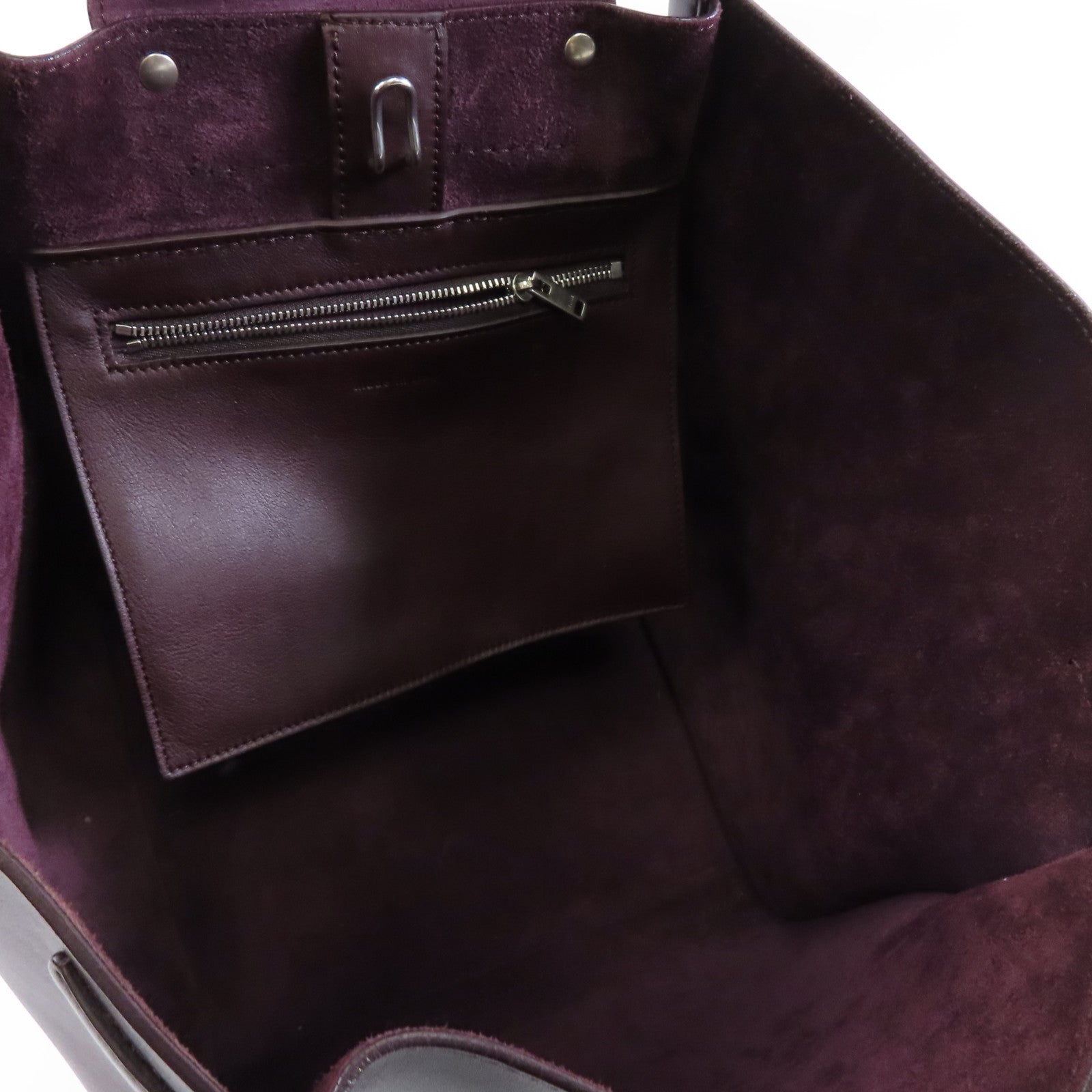 CELINE 牛皮皮革2way Shoulder Bag銀扣手挽肩背兩用袋酒紅色