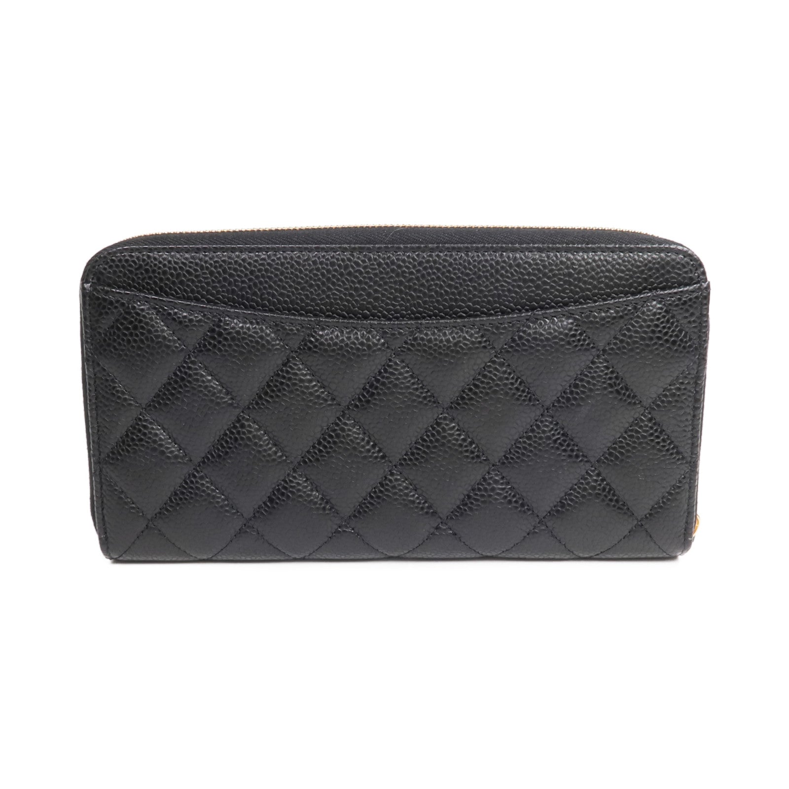 CHANEL 牛皮皮革Zipper Long Wallet金扣拉鏈長錢包