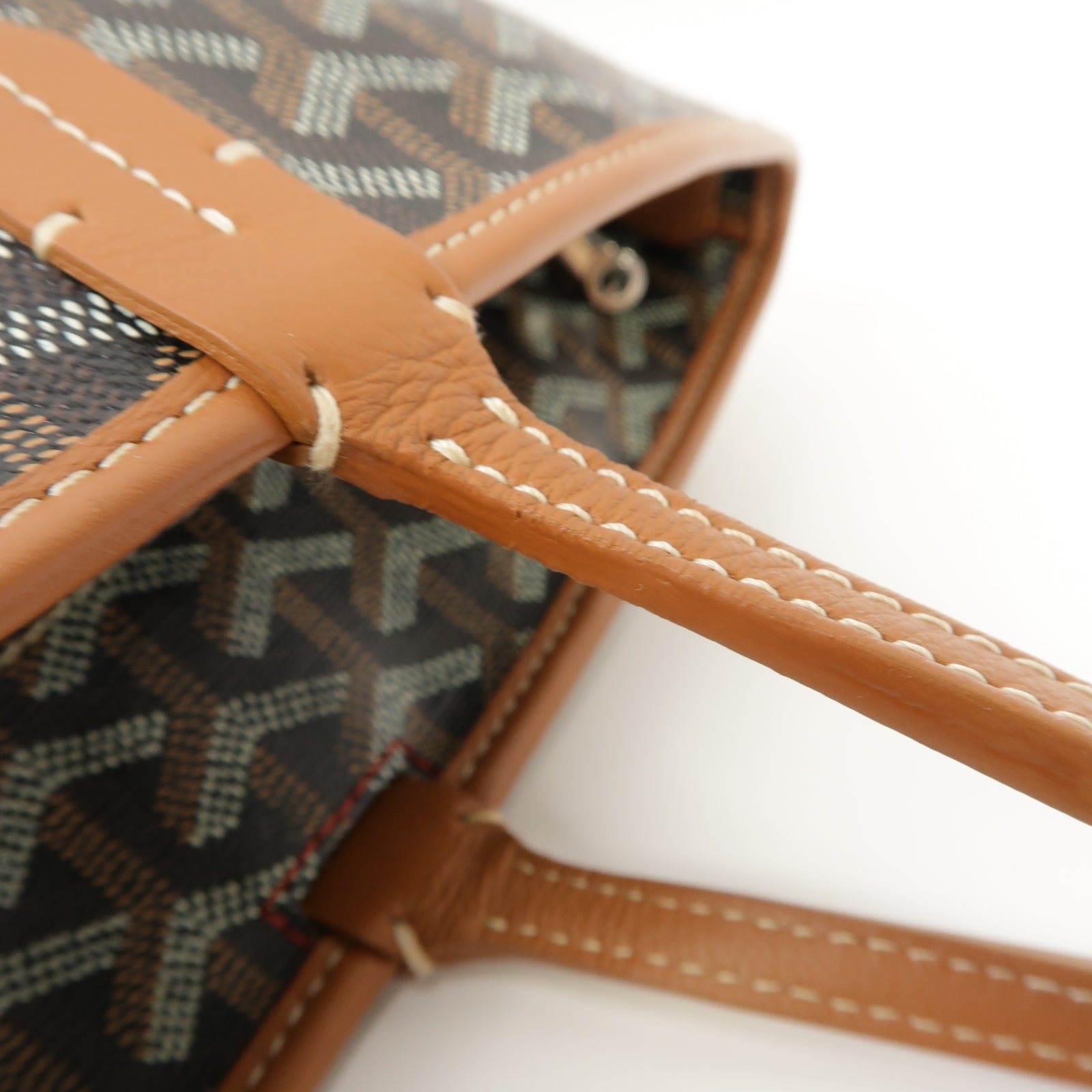 GOYARD 塗層帆布/皮革Artois銀扣手挽袋啡色