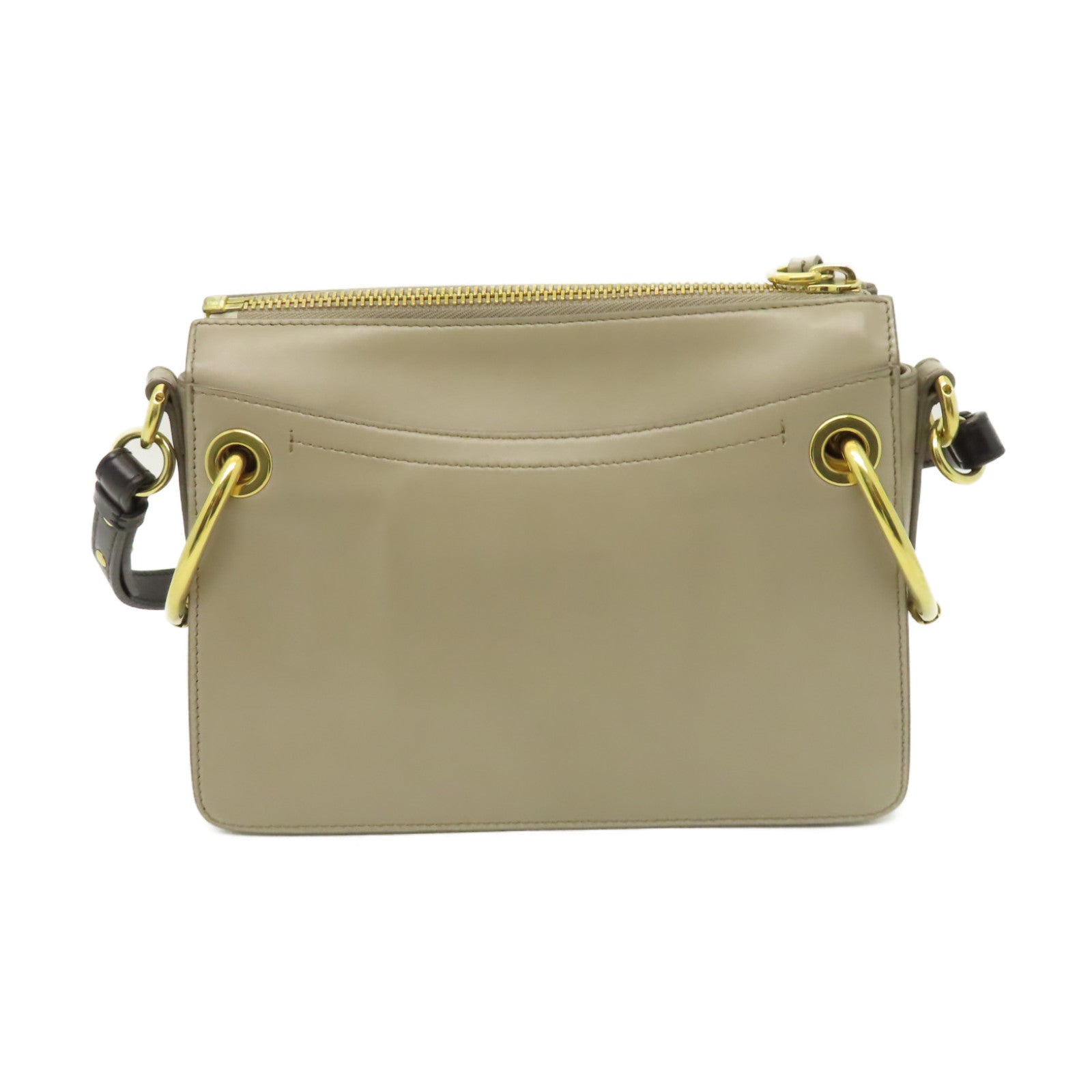 Chloe 【清倉大減價】牛皮皮革Shoulder Bag金扣手挽肩背兩用袋杏色
