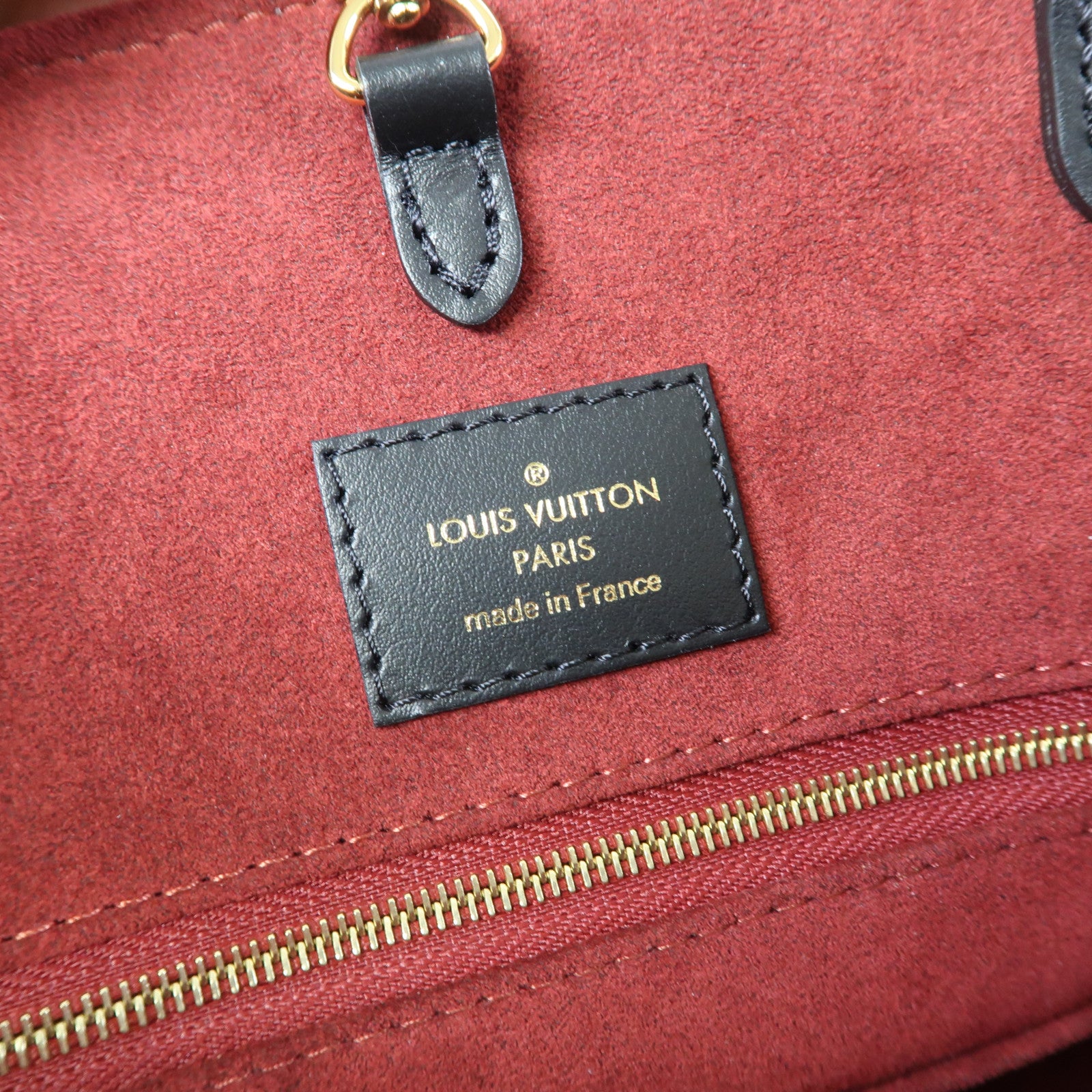 LOUIS VUITTON Monogram Empreinte OnTheGo MM金扣手挽肩背兩用袋黑色/白色