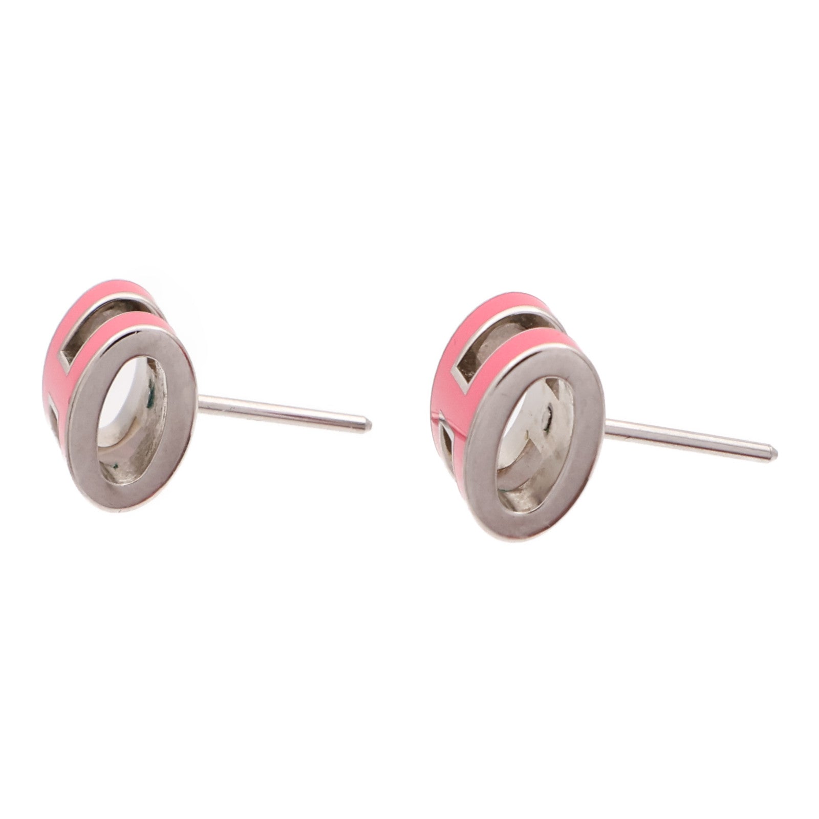 HERMES 金屬Mini Pop H耳環Rose Extreme