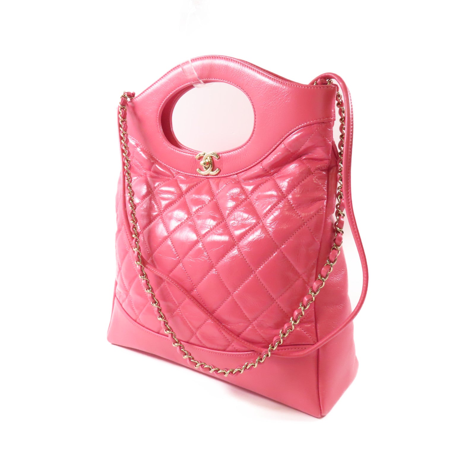 CHANEL 漆皮皮革/牛皮皮革Chanel 31 Medium Bag金扣手挽肩背兩用袋