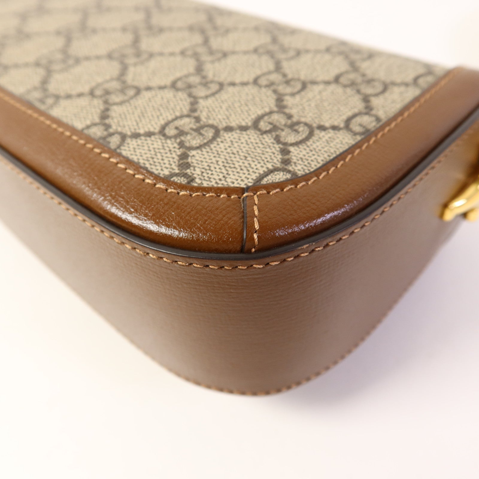 GUCCI 塗層帆布Horsebit 1955金扣手挽肩背兩用袋