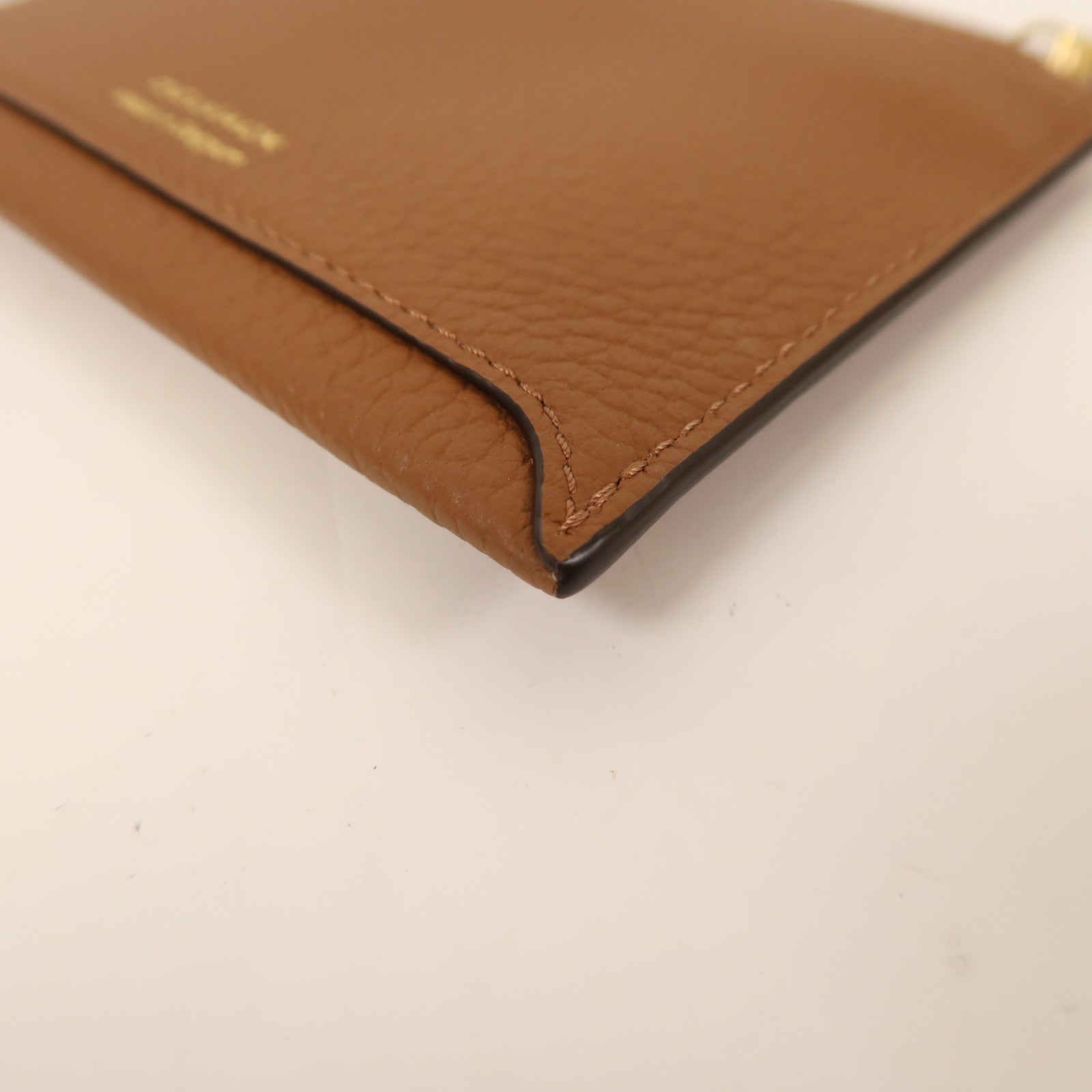 Delvaux 牛皮皮革Pin D Pouch Mini卡片套棕色
