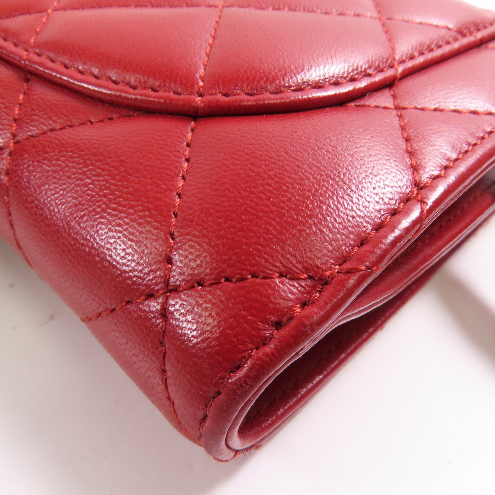 CHANEL 羊皮皮革Wallet銀扣錢包