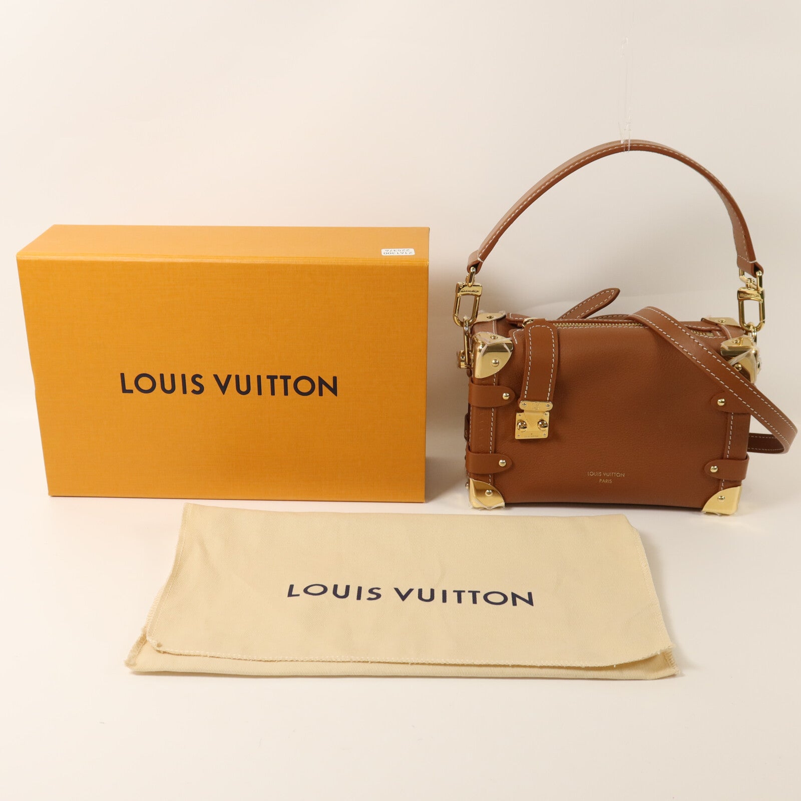 LOUIS VUITTON 牛皮皮革Side Trunk PM金扣手挽肩背兩用袋