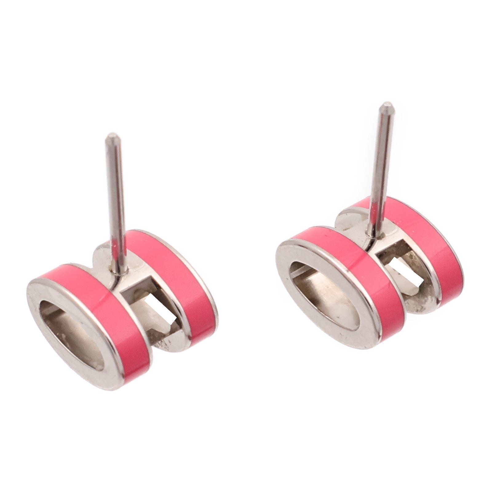 HERMES 金屬Mini Pop H耳環Rose Extreme