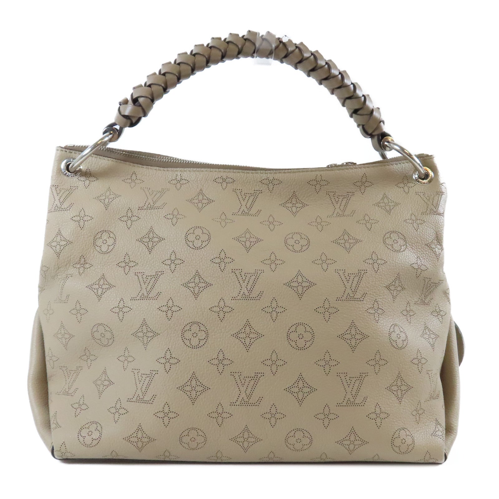 LOUIS VUITTON 【激減優惠】Mahina Beaubourg Hobo MM銀扣手挽肩背兩用袋杏色